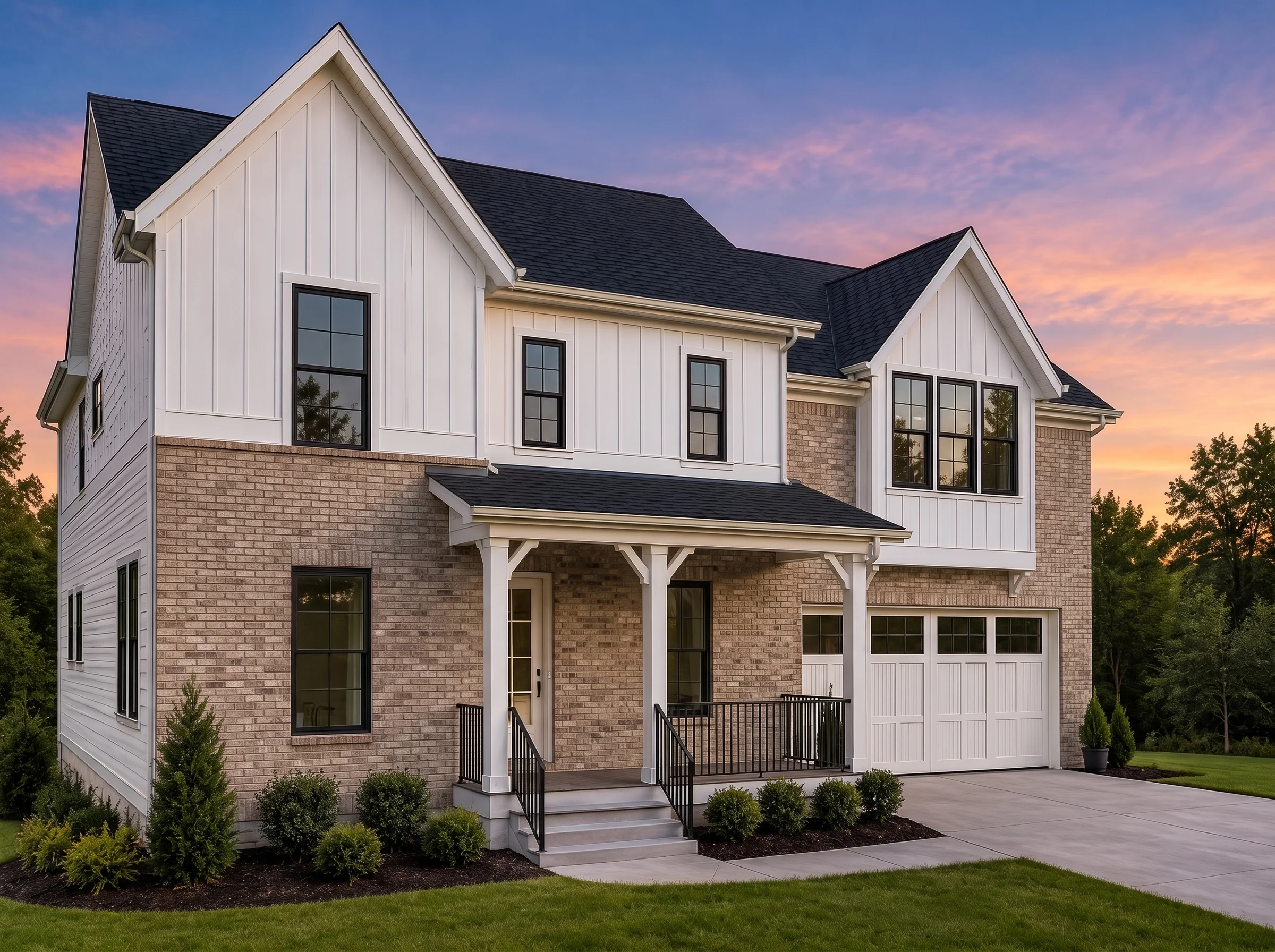 21-2936 HOUSE PLAN – Modern Farmhouse Home Plan – 4-Bed, 3-Bath, 2,643 SF - Natural Brick, AI-generated exterior concept