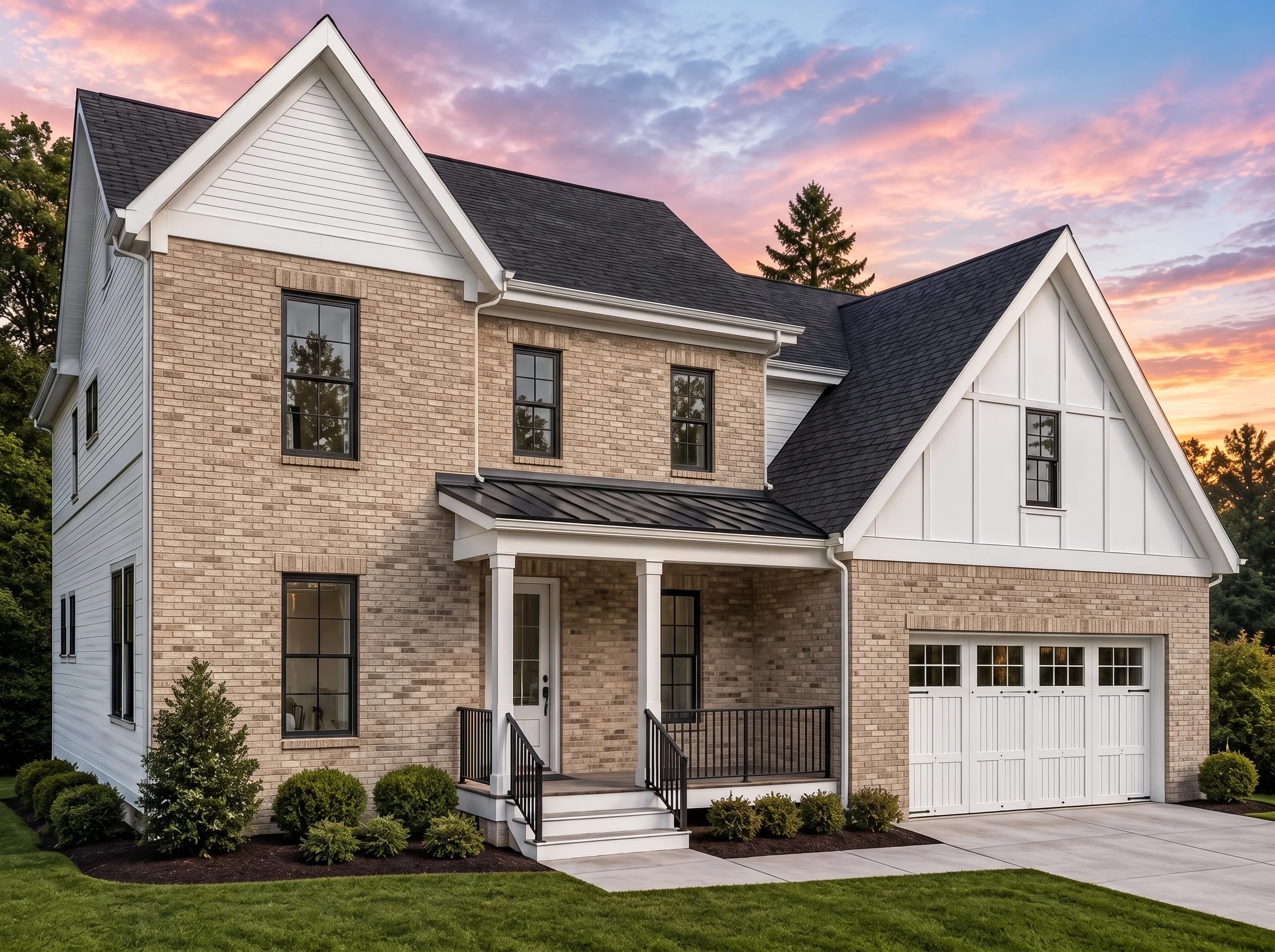 21-2582 HOUSE PLAN – Modern Farmhouse Home Plan – 4-Bed, 3-Bath, 2,649 SF - Natural Brick, AI-generated exterior concept