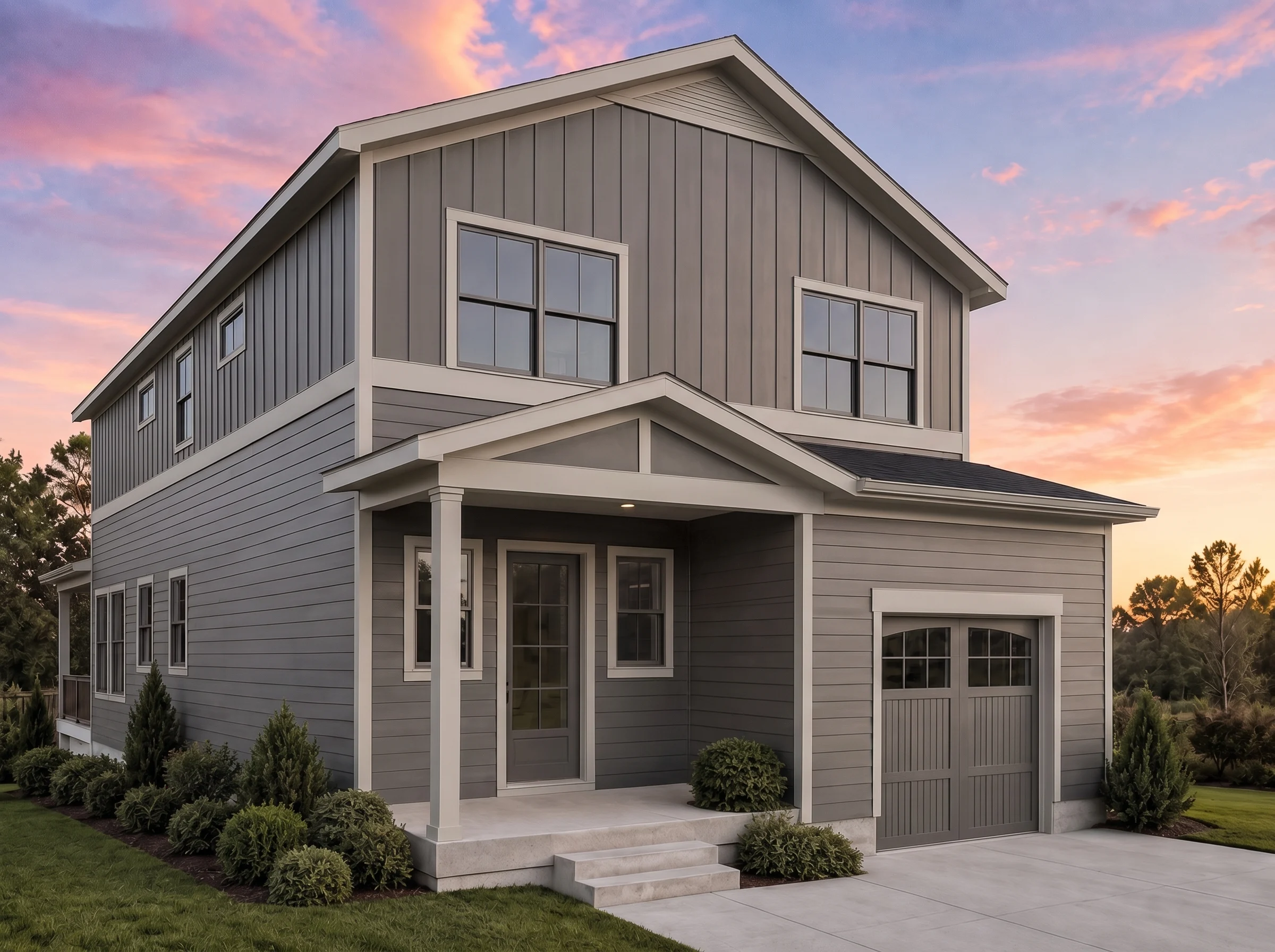 21-2792 HOUSE PLAN – Modern Farmhouse Home Plan – 4-Bed, 3-Bath, 2,647 SF - Warm Charcoal, AI-generated exterior concept
