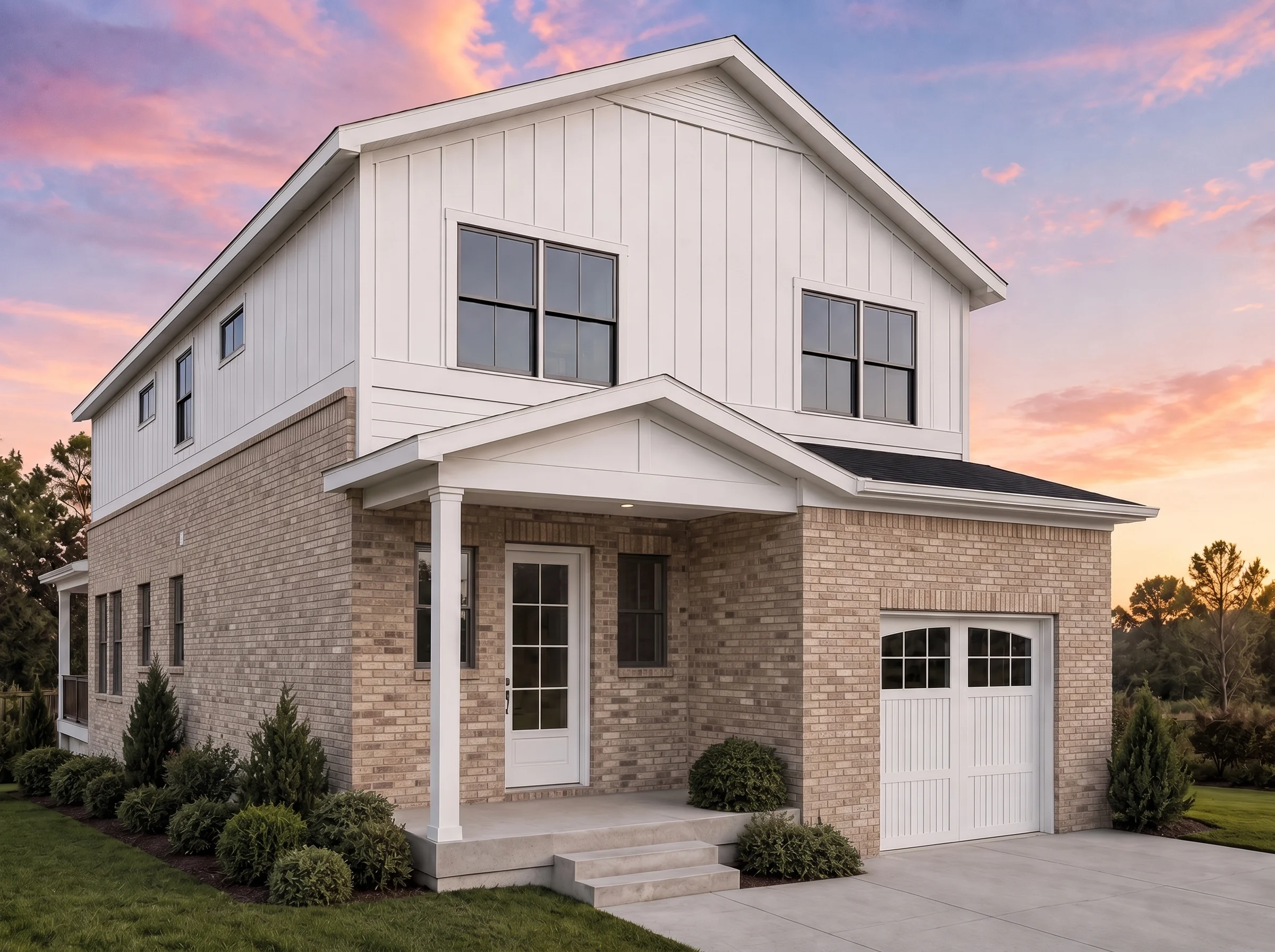 21-2792 HOUSE PLAN – Modern Farmhouse Home Plan – 4-Bed, 3-Bath, 2,647 SF - Natural Brick, AI-generated exterior concept
