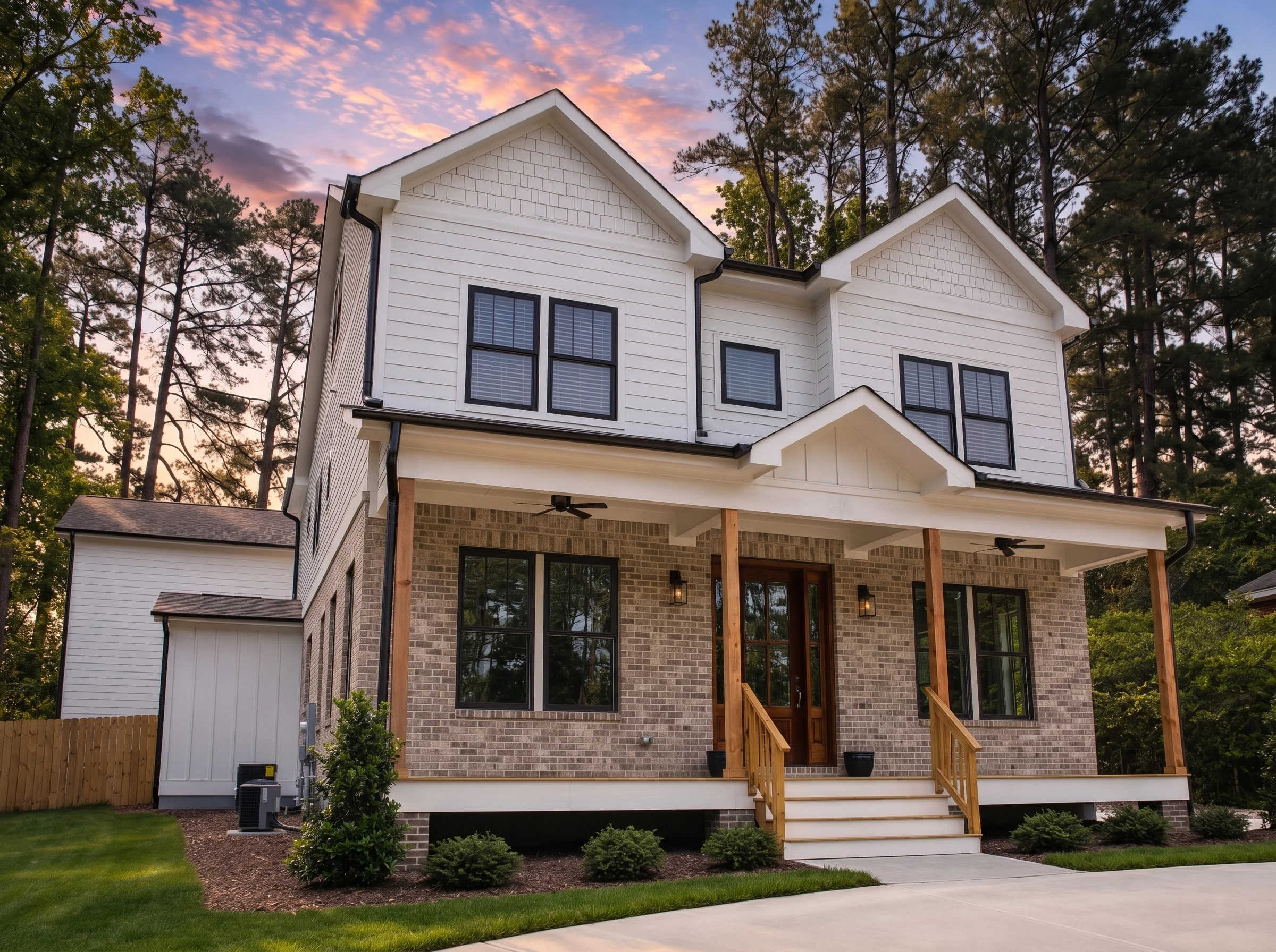 21-2684 HOUSE PLAN – Modern Farmhouse Home Plan – 4-Bed, 4-Bath, 2,551 SF - Natural Brick, AI-generated exterior concept