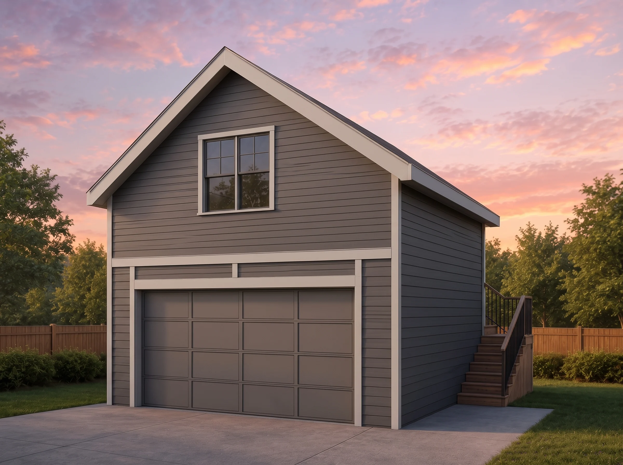 21-2854 HOUSE PLAN – ADU Home Plan – 1-Bed, 1-Bath, 290 SF - Warm Charcoal, AI-generated exterior concept
