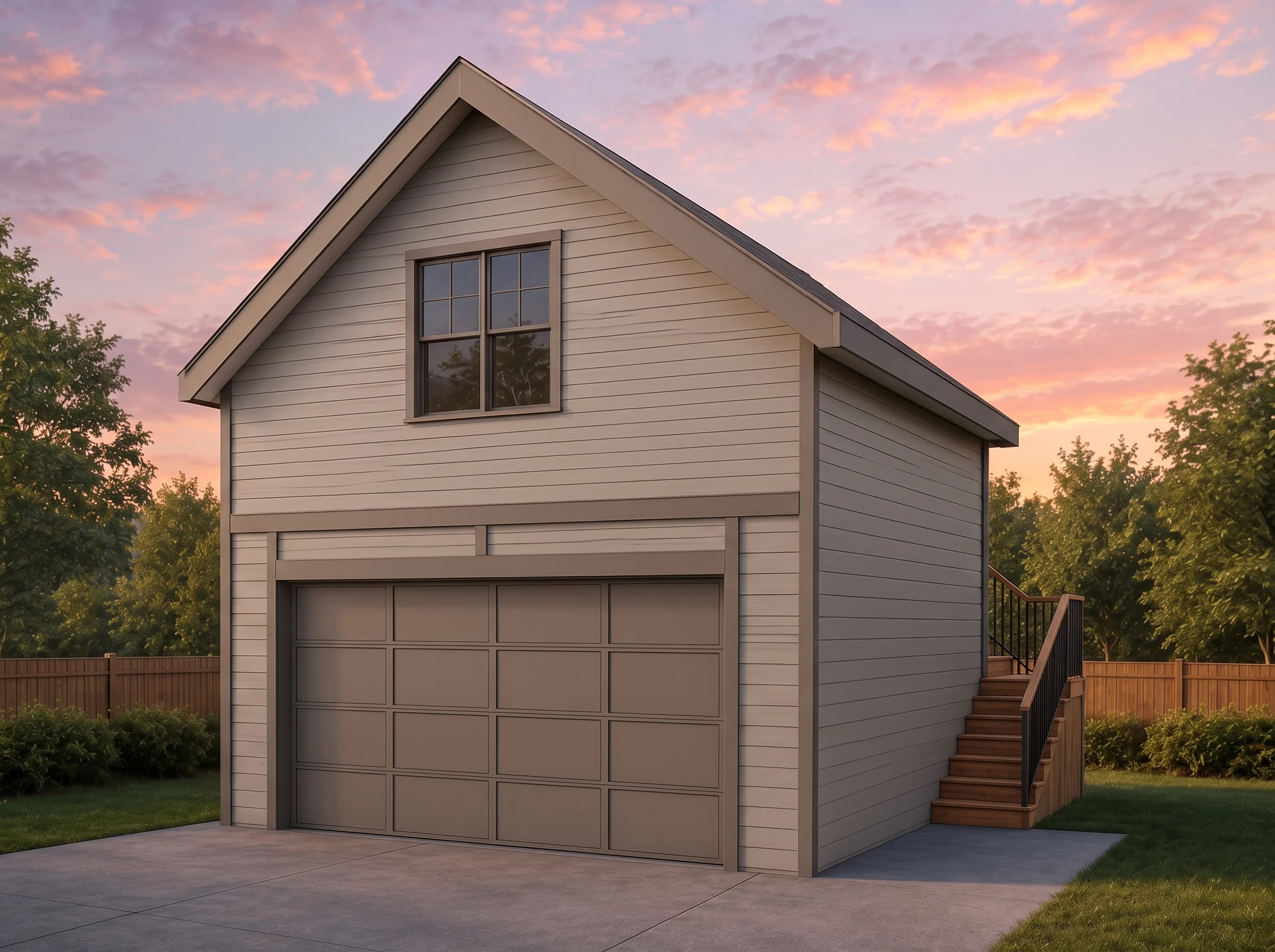 21-2854 HOUSE PLAN – ADU Home Plan – 1-Bed, 1-Bath, 290 SF - Mushroom Taupe, AI-generated exterior concept