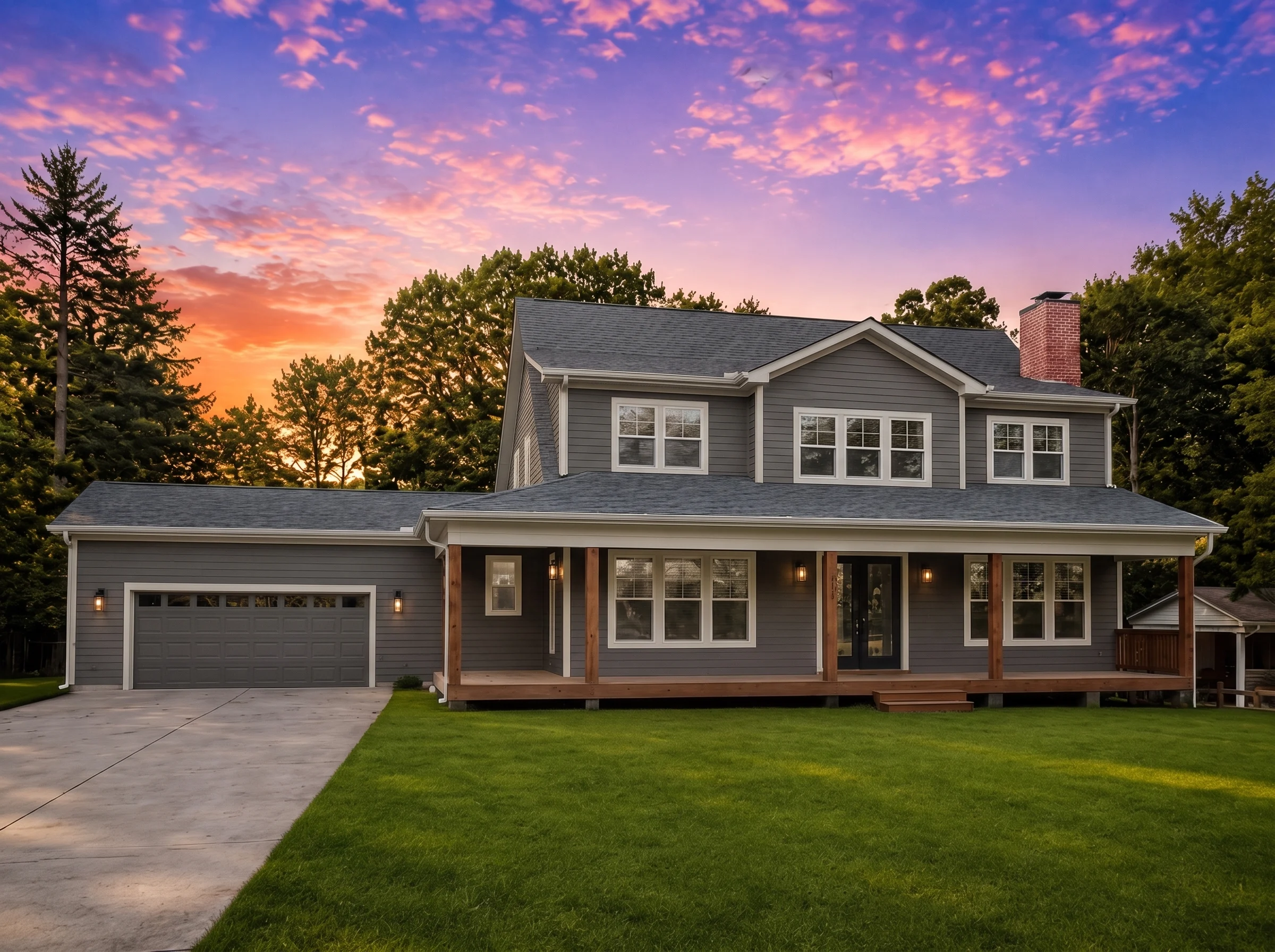 20-1570 HOUSE PLAN – Modern Farmhouse Home Plan – 4-Bed, 3.5-Bath, 2,750SF - Warm Charcoal, AI-generated exterior concept