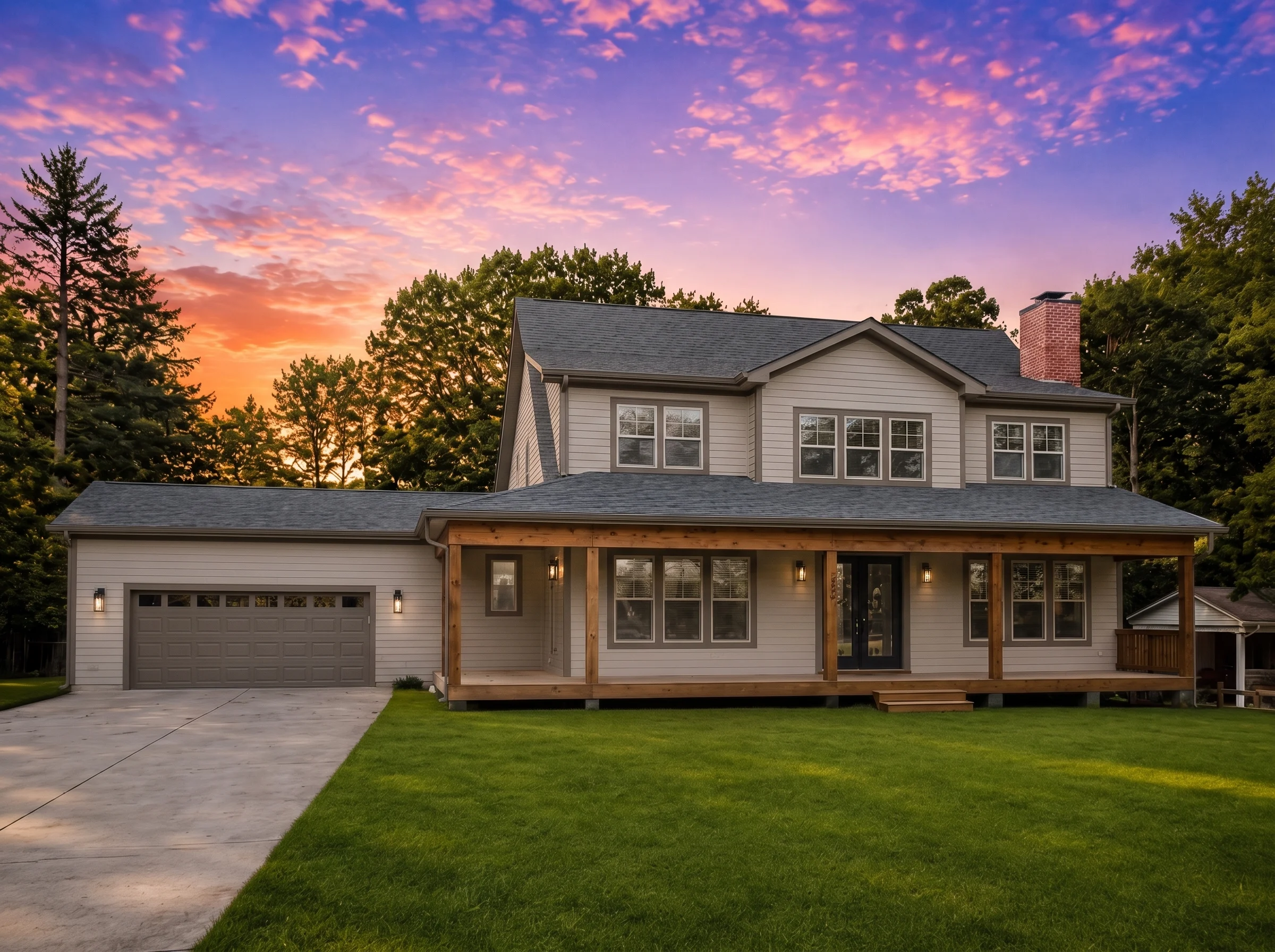 20-1570 HOUSE PLAN – Modern Farmhouse Home Plan – 4-Bed, 3.5-Bath, 2,750SF - Mushroom Taupe, AI-generated exterior concept
