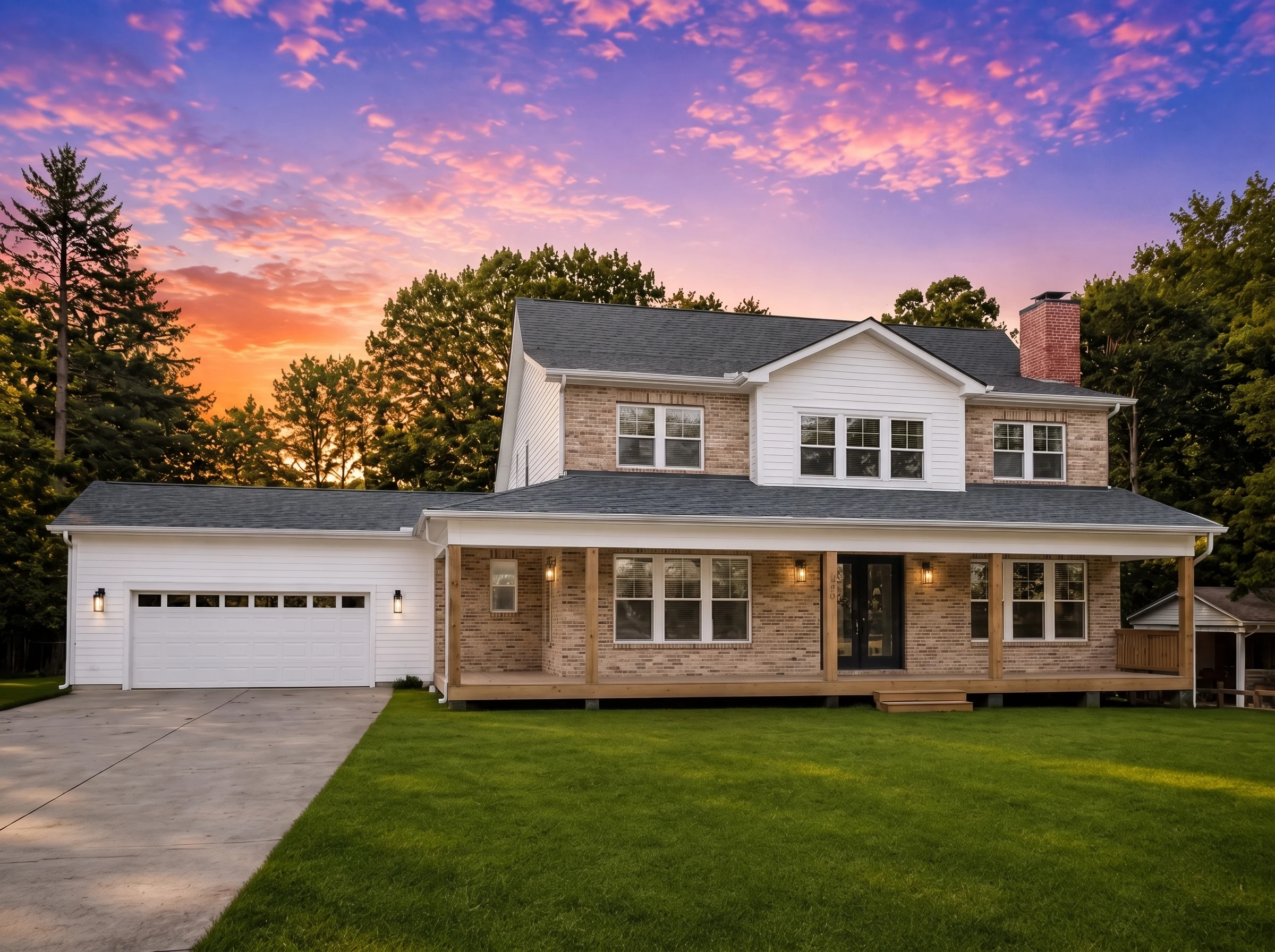 20-1570 HOUSE PLAN – Modern Farmhouse Home Plan – 4-Bed, 3.5-Bath, 2,750SF - Natural Brick, AI-generated exterior concept