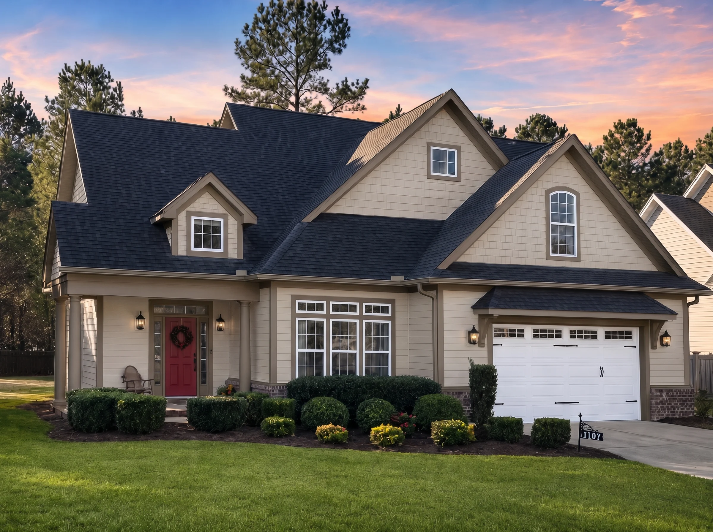 11-1022 HOUSE PLAN – Craftsman Home Plan – 3-Bed, 2-Bath, 2,601 SF - Mushroom Taupe, AI-generated exterior concept