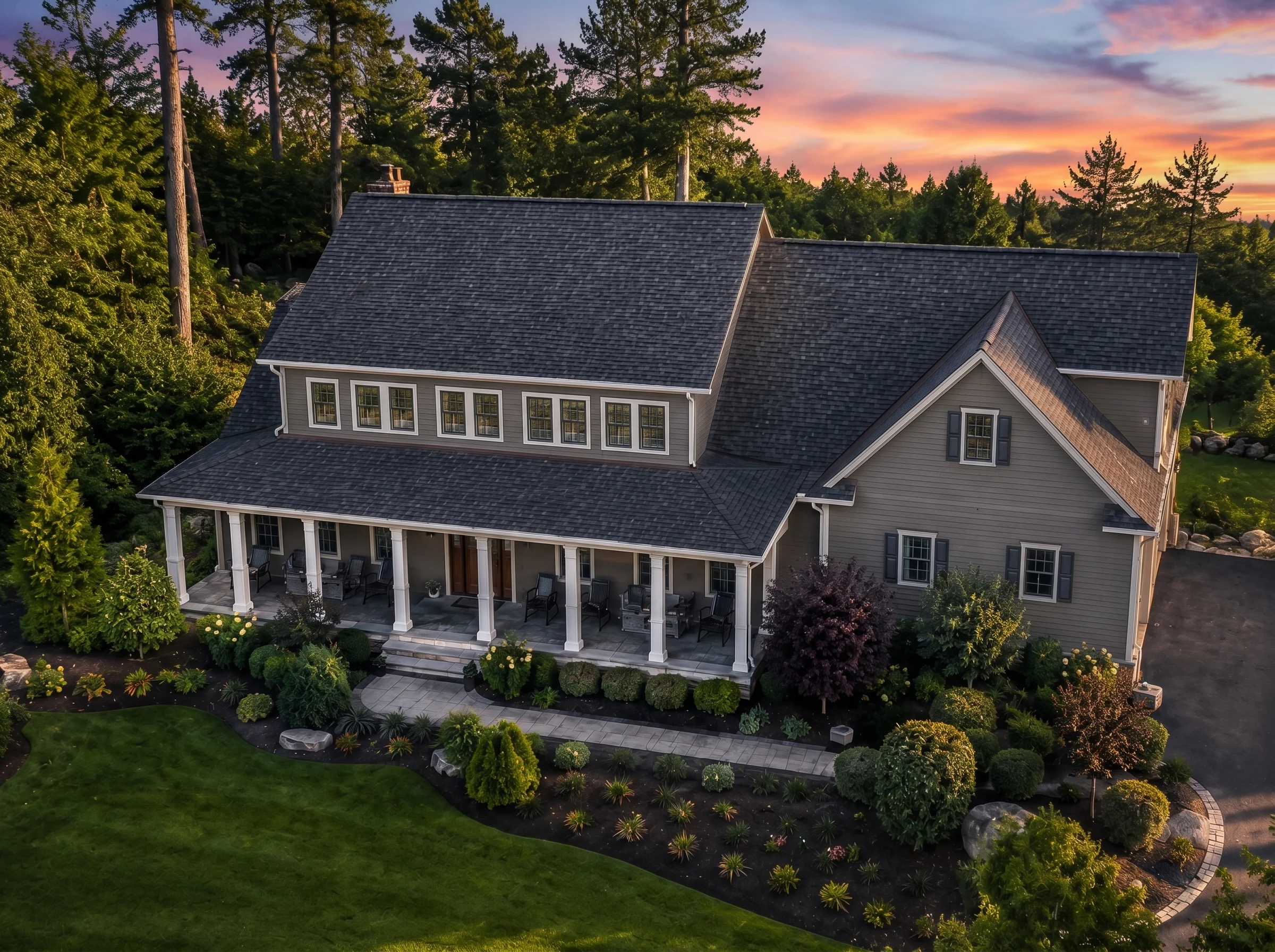 11-1583 HOUSE PLAN – Modern Farmhouse Home Plan – 4-Bed, 3.5-Bath, 3,757 SF - Warm Charcoal, AI-generated exterior concept