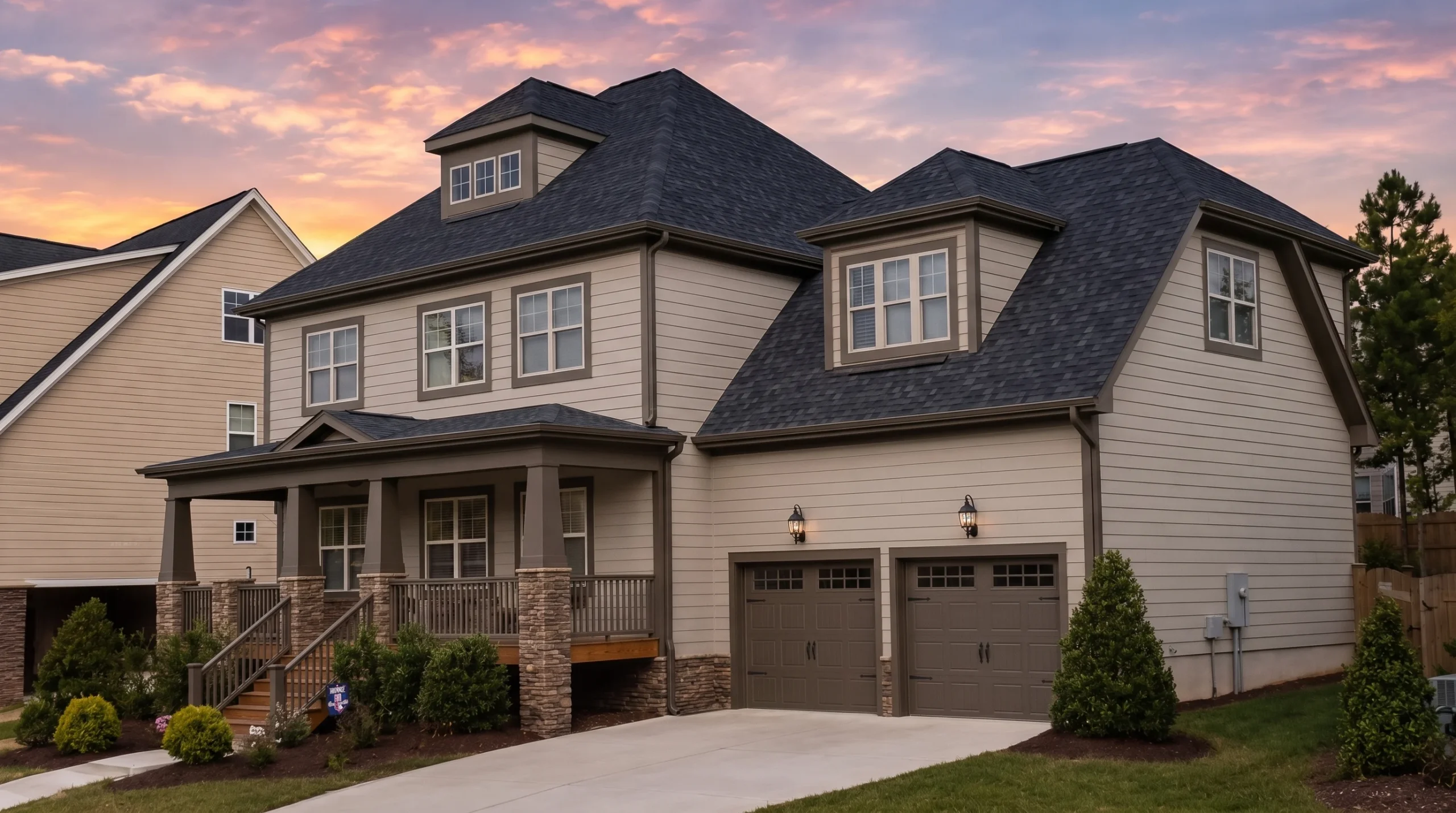 11-1643 HOUSE PLAN – Craftsman Home Plan – 4-Bed, 4-Bath, 3,499 SF - Mushroom Taupe, AI-generated exterior concept