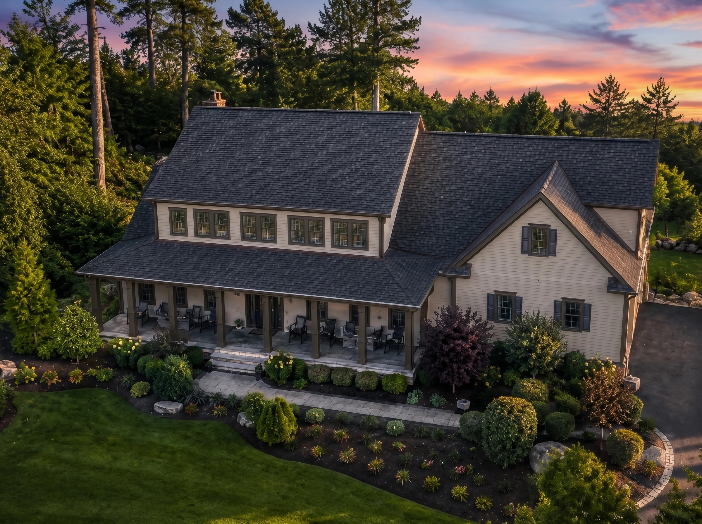 11-1583 HOUSE PLAN – Modern Farmhouse Home Plan – 4-Bed, 3.5-Bath, 3,757 SF - Mushroom Taupe, AI-generated exterior concept