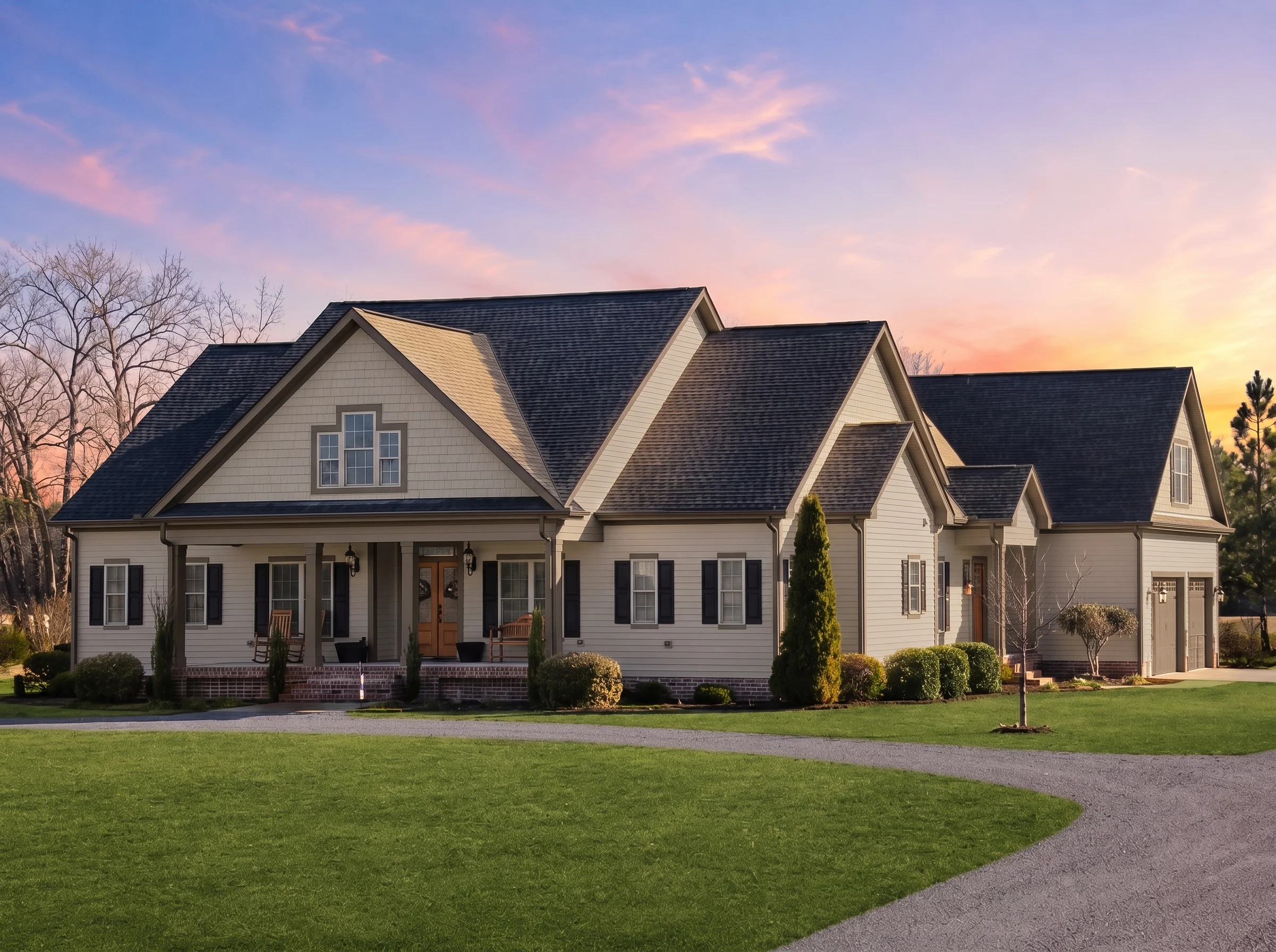 11-1763 HOUSE PLAN – Modern Ranch Home Plan – 4-Bed, 3.5-Bath, 2,874 SF - Mushroom Taupe, AI-generated exterior concept