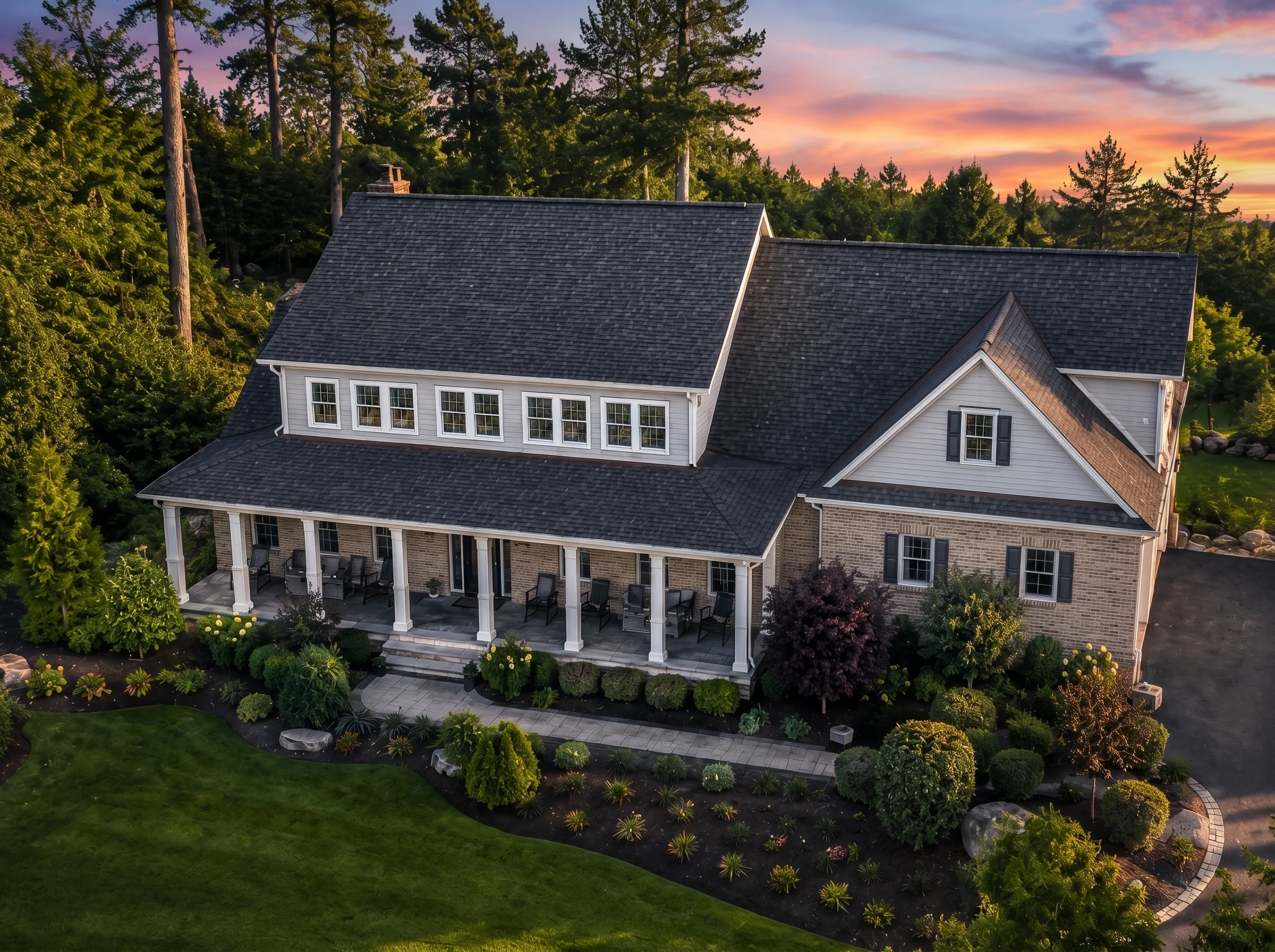 11-1583 HOUSE PLAN – Modern Farmhouse Home Plan – 4-Bed, 3.5-Bath, 3,757 SF - Natural Brick, AI-generated exterior concept