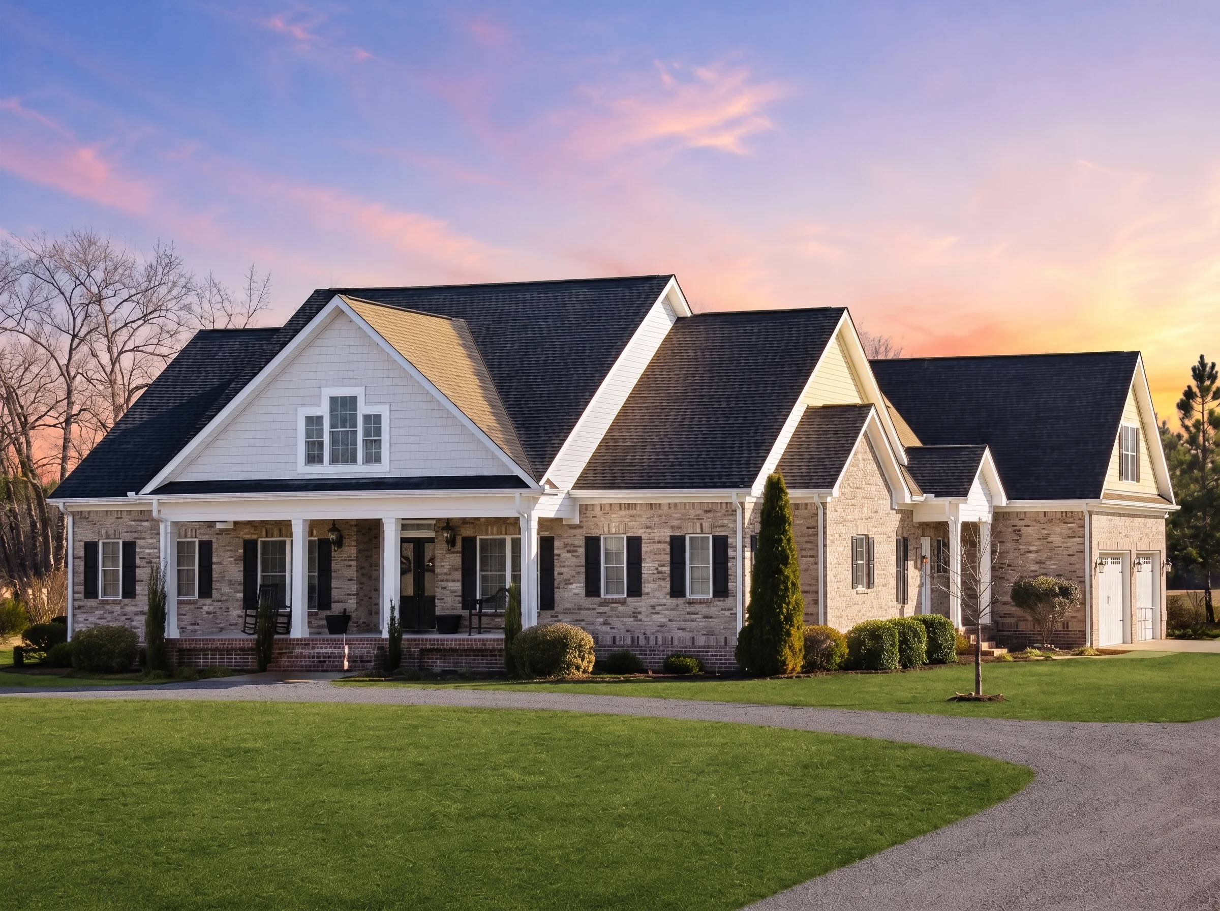 11-1763 HOUSE PLAN – Modern Ranch Home Plan – 4-Bed, 3.5-Bath, 2,874 SF - Natural Brick, AI-generated exterior concept