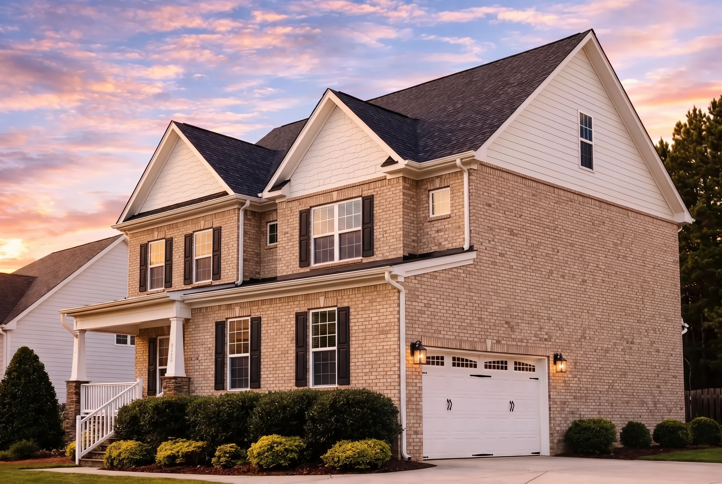 Plan  13-1719 – Ash Meadow Farm |  New American – 4-Bed, 3-Bath, 2,955 SF - Natural Brick, AI-generated exterior concept