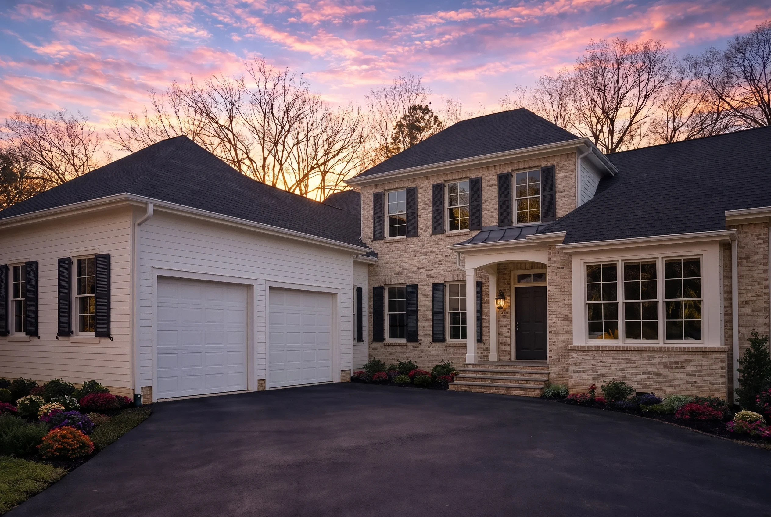 Plan  13-1832 – Hickory Point House  | Colonial – 5-Bed, 4.5-Bath, 4,479 SF - Natural Brick, AI-generated exterior concept