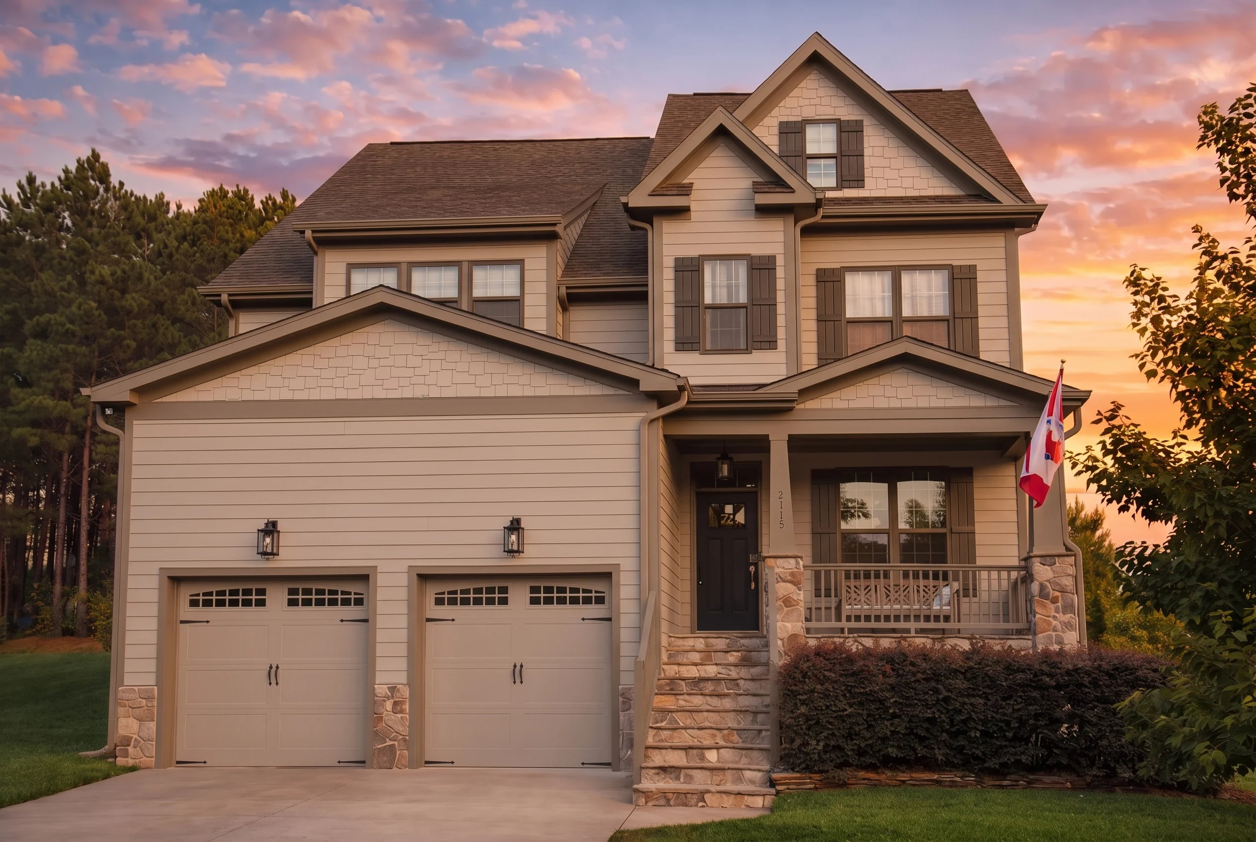 Plan  13-1493 – Linden Point House |  Modern Farmhouse – 4-Bed, 3-Bath, 3,252 SF - Mushroom Taupe, AI-generated exterior concept