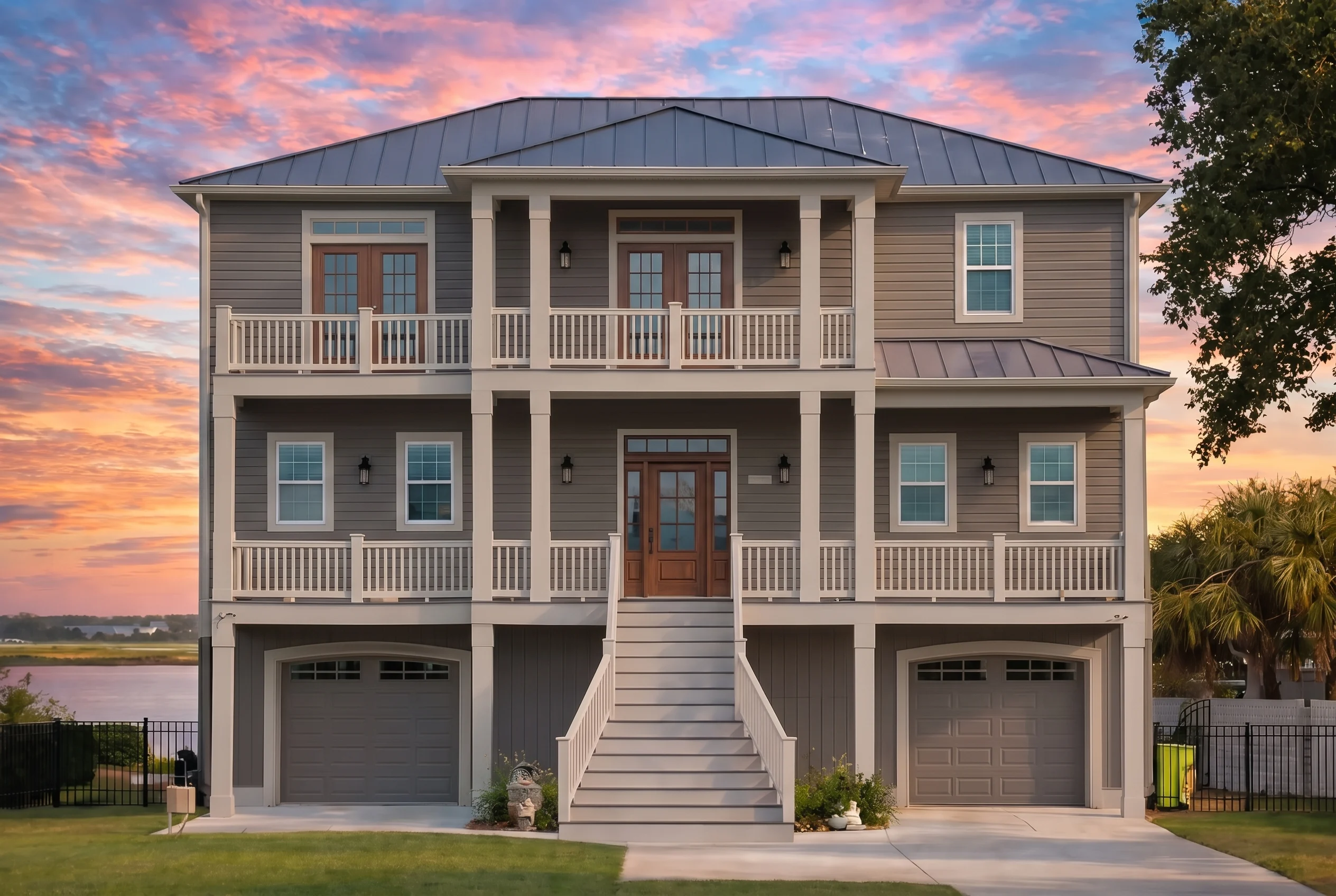 Plan  20-1724 – The Ross Cottage |  Charleston – 3-Bed, 3.5-Bath, 3,384 SF - Warm Charcoal, AI-generated exterior concept