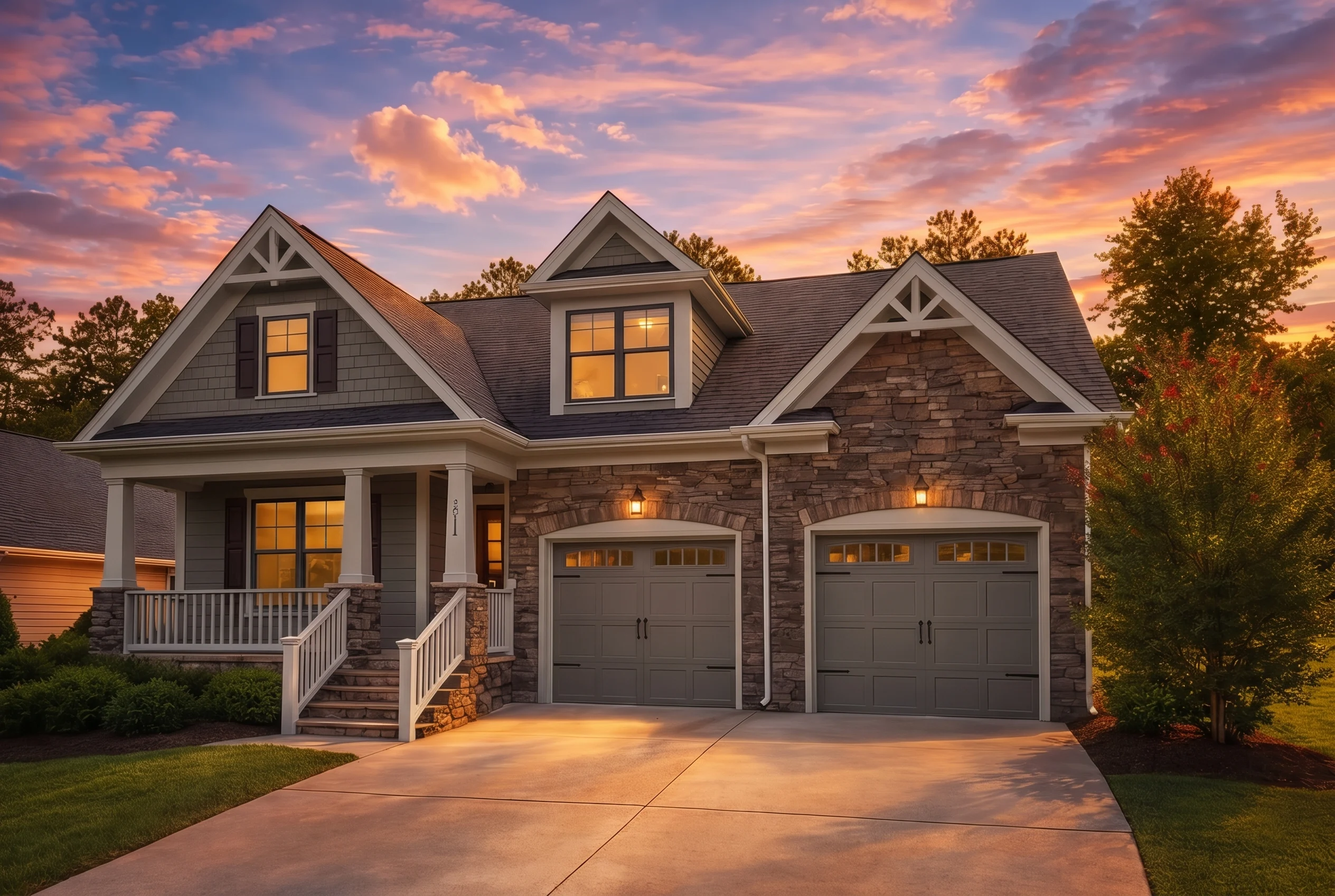 Plan  11-2069 – Laurel Meadow Estate  | Craftsman – 3-Bed, 3-Bath, 2,547 SF - Warm Charcoal, AI-generated exterior concept
