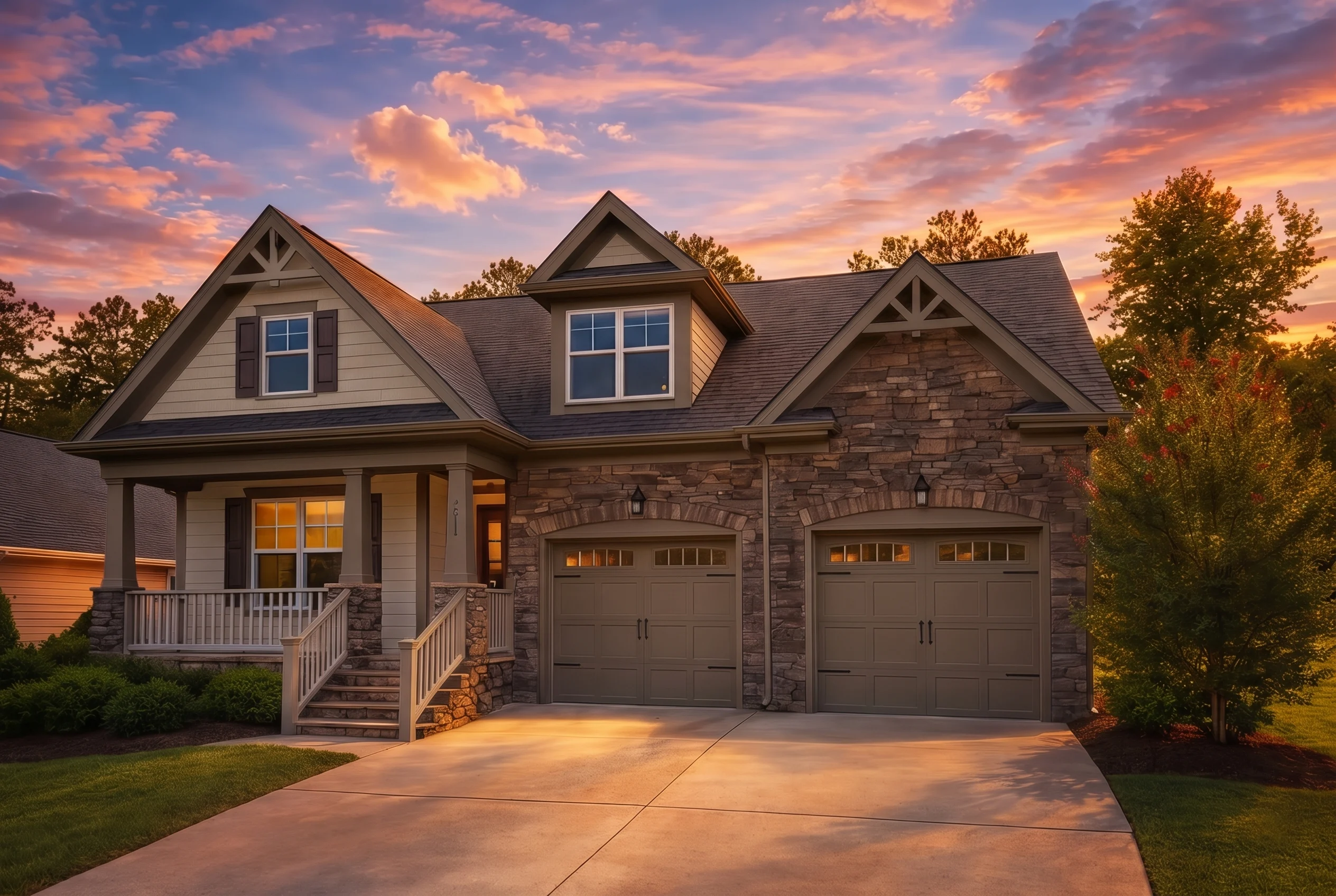 Plan  11-2069 – Laurel Meadow Estate  | Craftsman – 3-Bed, 3-Bath, 2,547 SF - Mushroom Taupe, AI-generated exterior concept