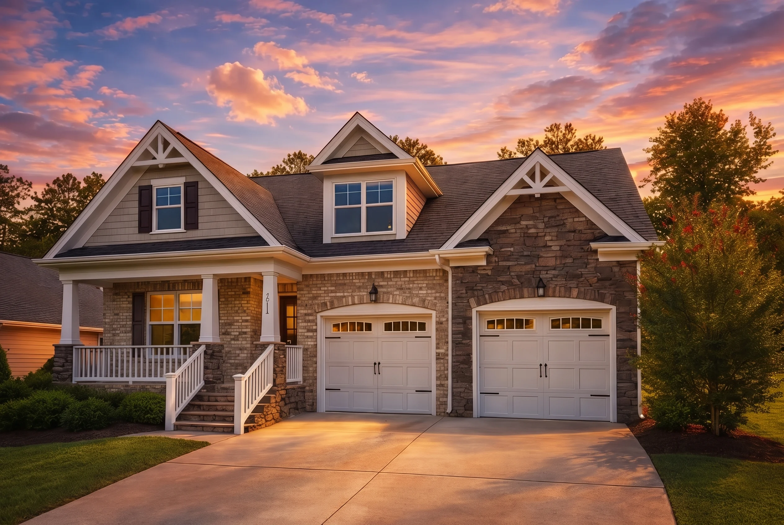Plan  11-2069 – Laurel Meadow Estate  | Craftsman – 3-Bed, 3-Bath, 2,547 SF - Natural Brick, AI-generated exterior concept