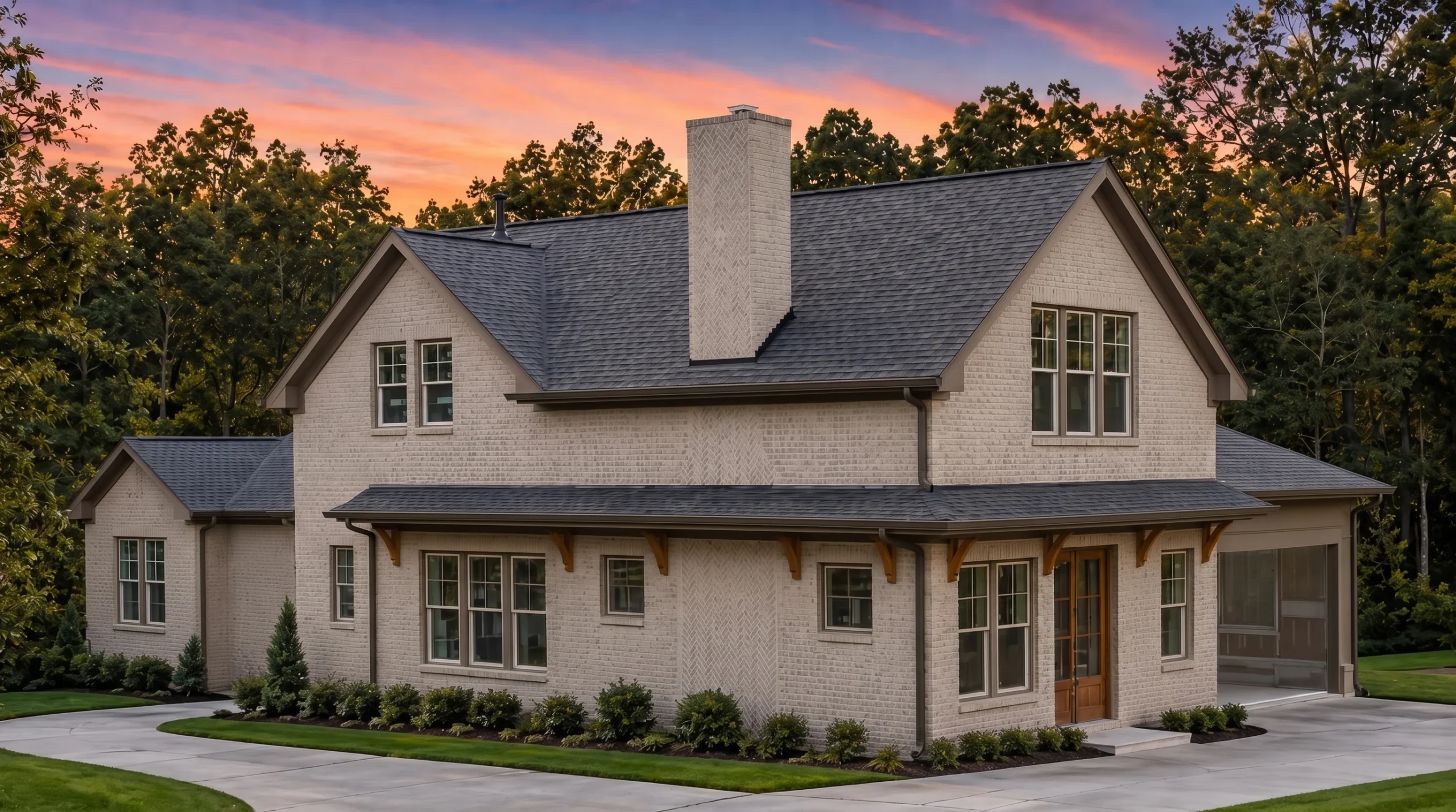 Plan  20-1351 – Morris Crossing |  Cape Cod – 3-Bed, 3.5-Bath, 2,348 SF - Mushroom Taupe, AI-generated exterior concept