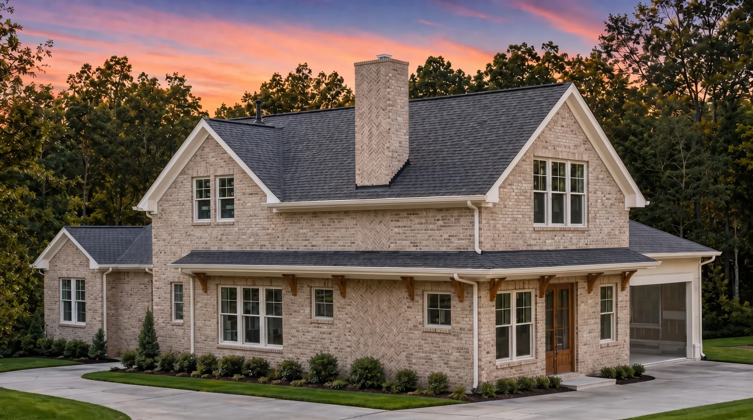 Plan  20-1351 – Morris Crossing |  Cape Cod – 3-Bed, 3.5-Bath, 2,348 SF - Natural Brick, AI-generated exterior concept