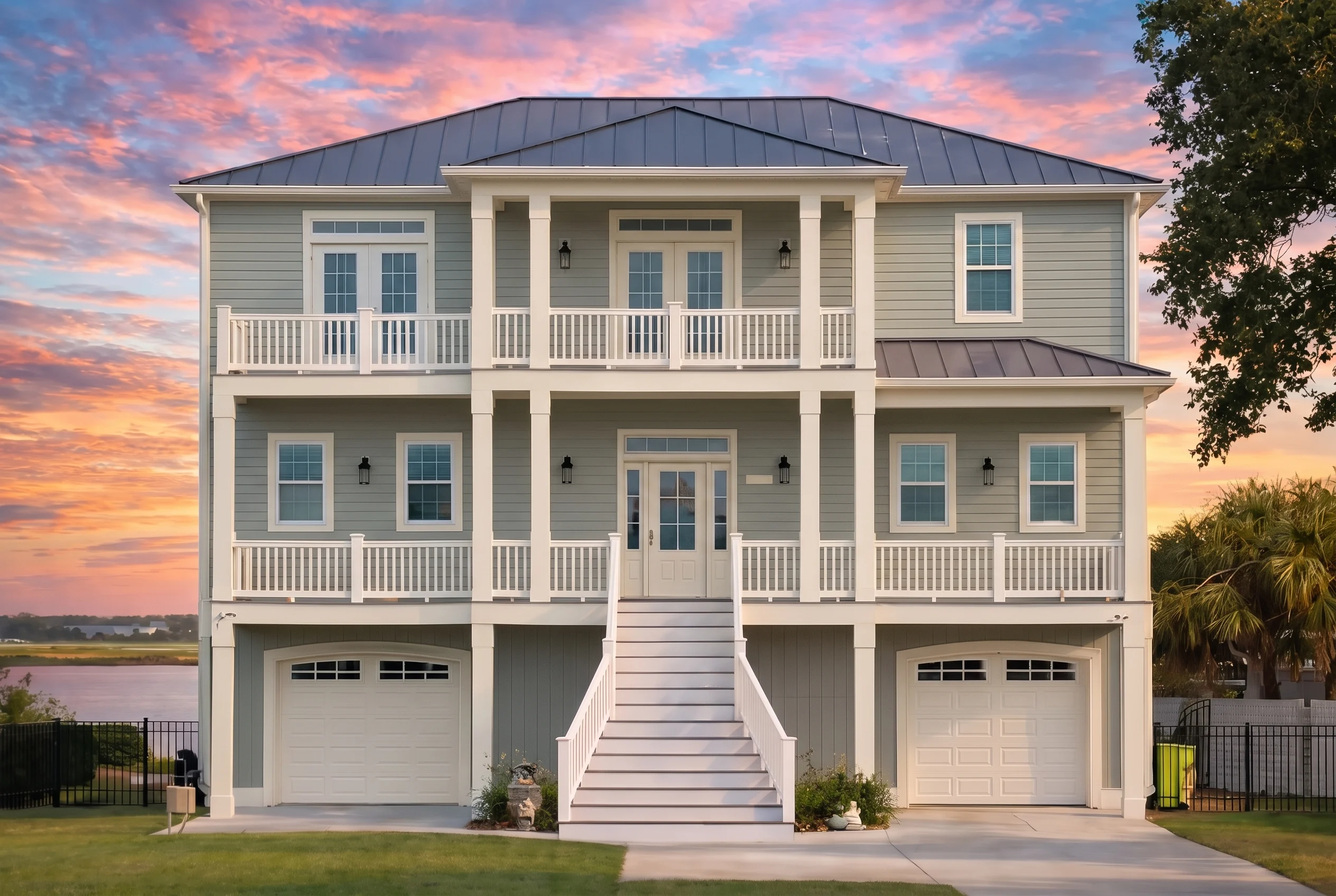 Plan  20-1724 – The Ross Cottage |  Charleston – 3-Bed, 3.5-Bath, 3,384 SF - Muted Sage, AI-generated exterior concept