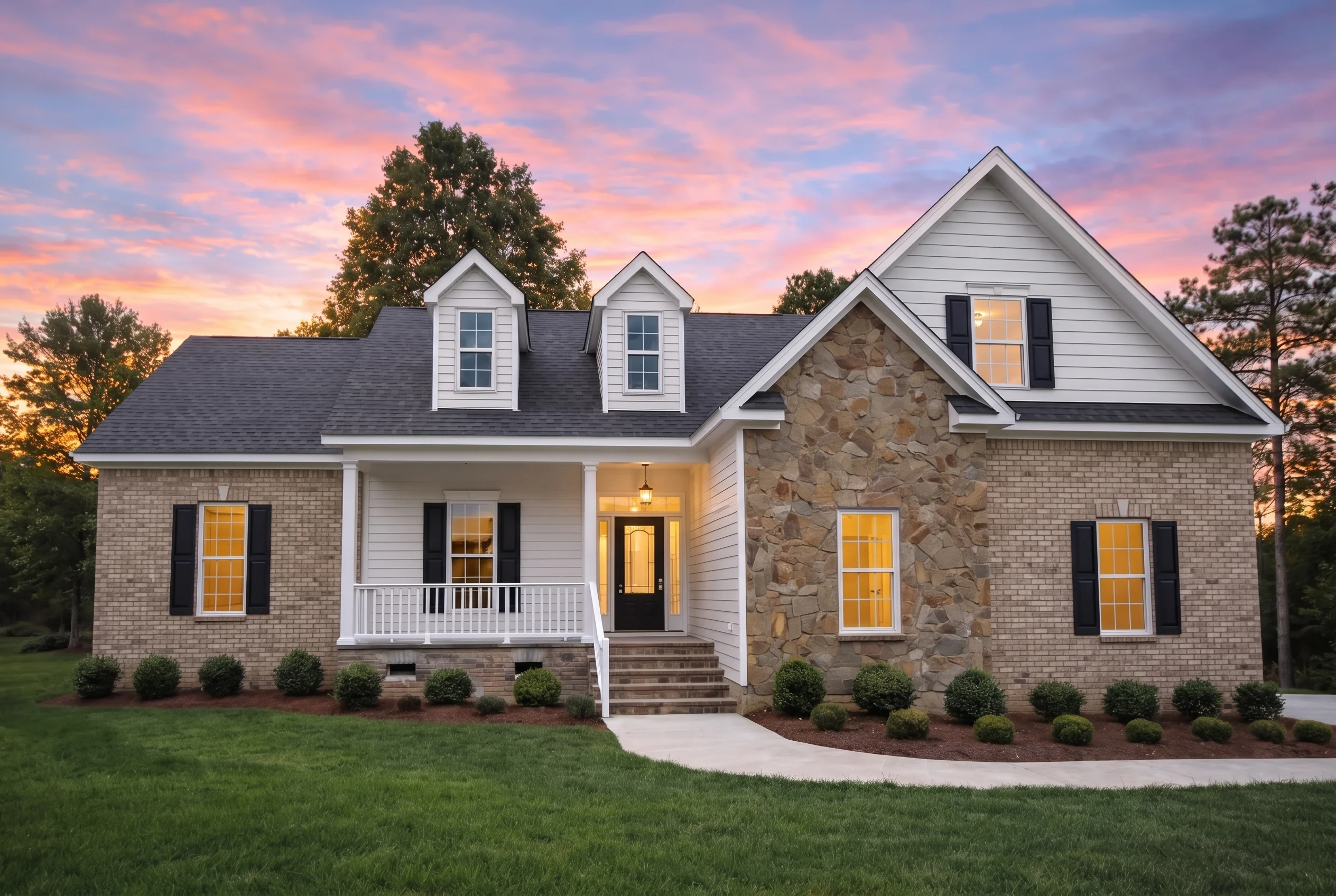 Plan  8-1579 – The Long Haven | Cape  Cod – 4-Bed, 3.5-Bath, 2,576 SF - Natural Brick, AI-generated exterior concept