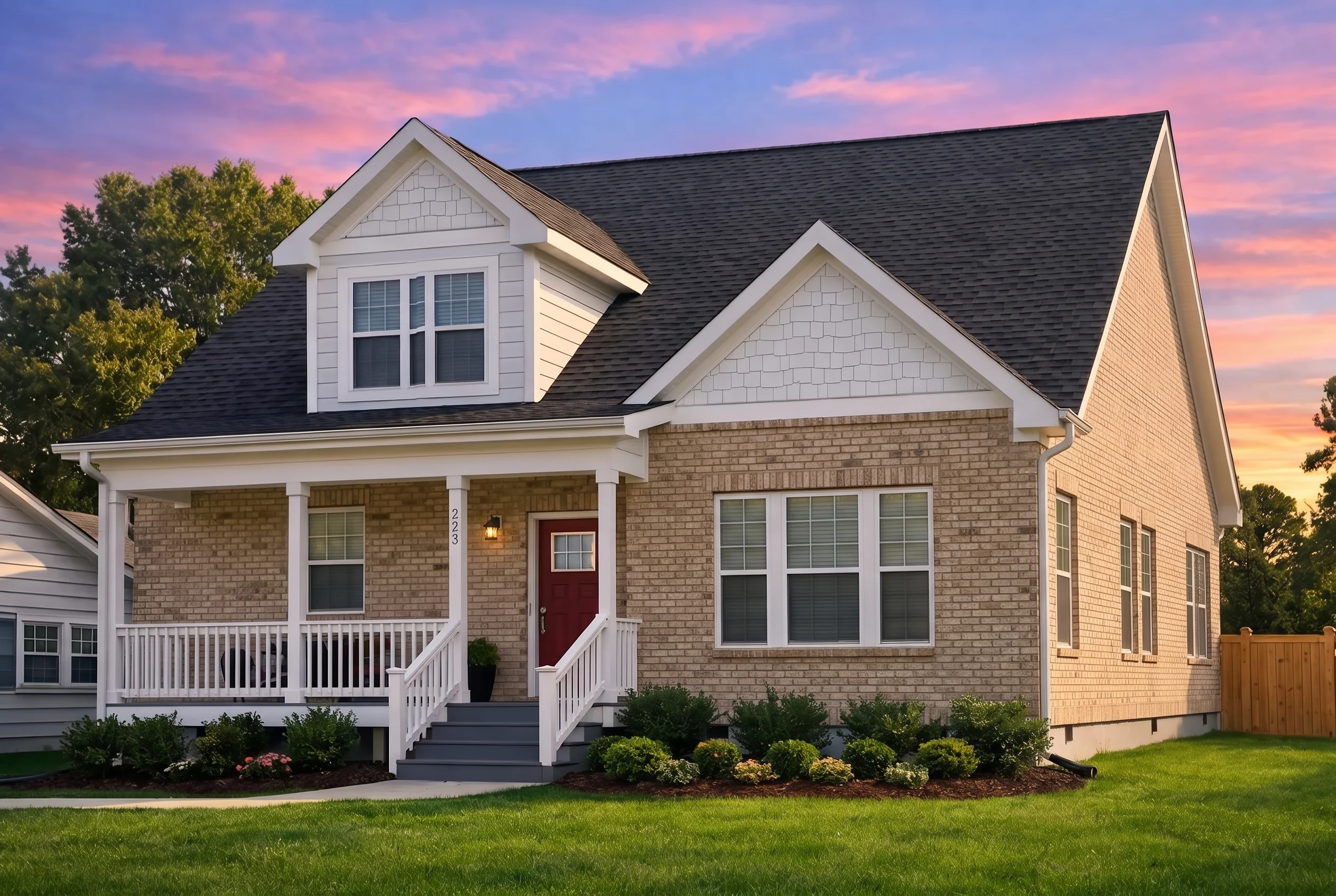 Plan  19-1448 – Morgan Retreat |  Cape Cod – 3-Bed, 2.5-Bath, 1,654 SF - Natural Brick, AI-generated exterior concept