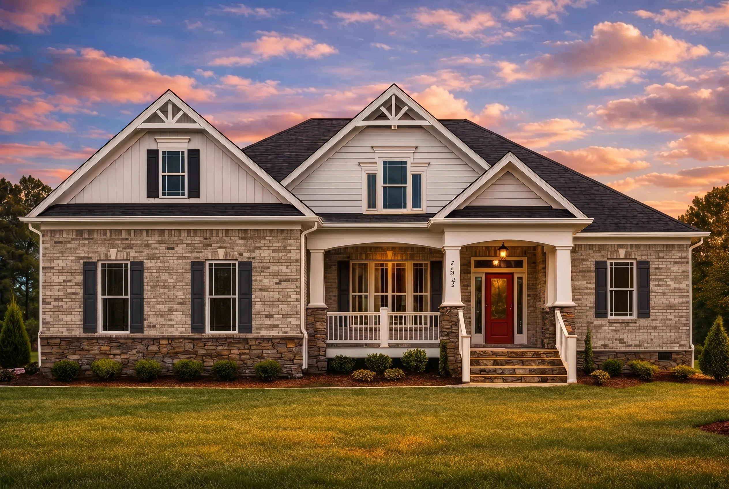 Plan  15-2026 – The Hernandez Cottage  | Modern Farmhouse – 4-Bed, 3-Bath, 2,910 SF - Natural Brick, AI-generated exterior concept