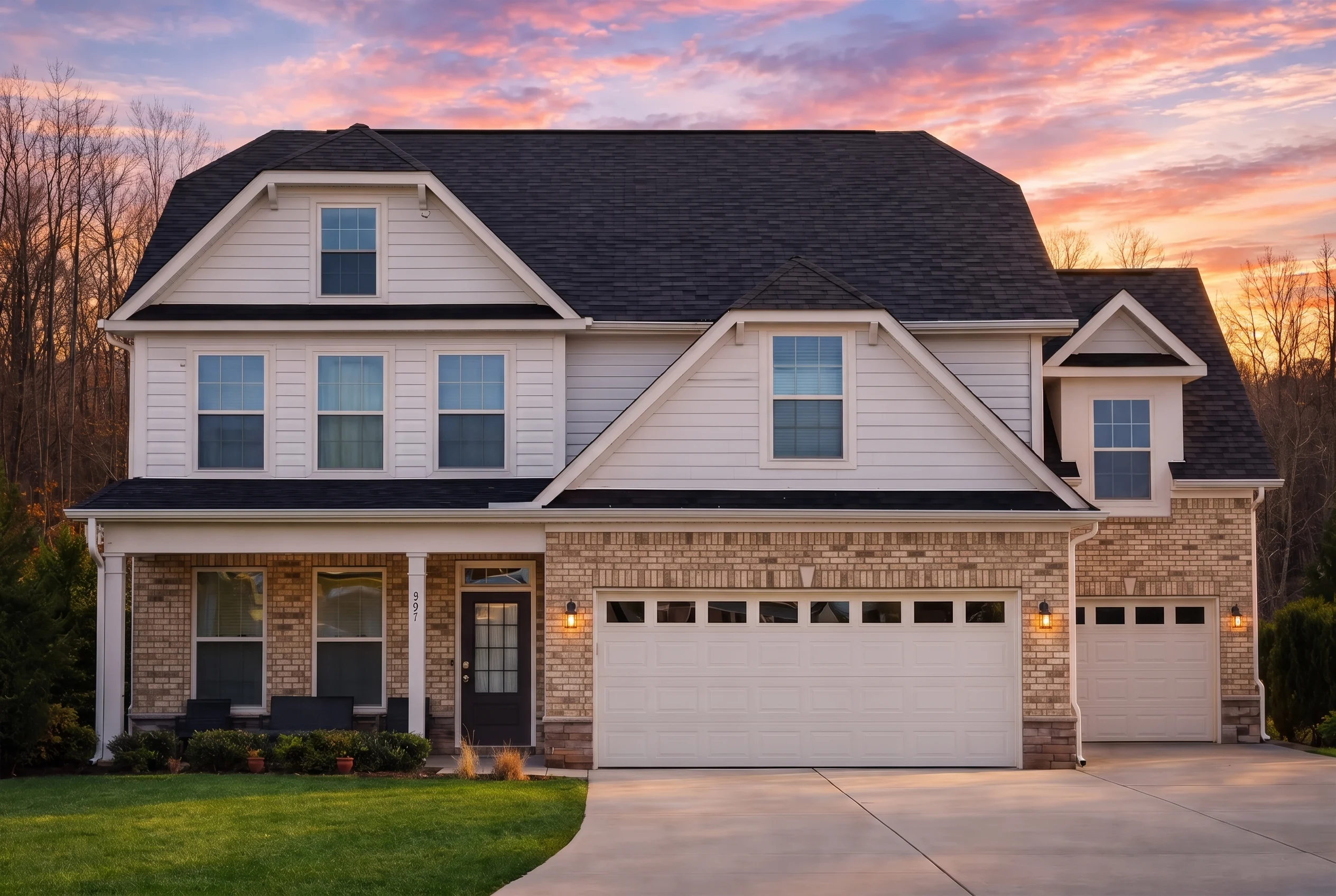 Plan  13-1792 – Ivy Bluff Retreat |  New American – 4-Bed, 2.5-Bath, 2,516 SF - Natural Brick, AI-generated exterior concept