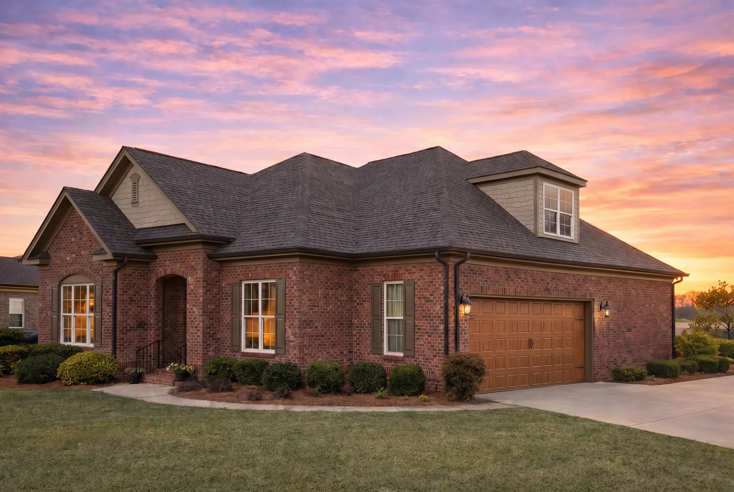 Plan  11-1002 – Charlestowne Creek |  Traditional – 4-Bed, 3.5-Bath, 2,493 SF - Mushroom Taupe, AI-generated exterior concept