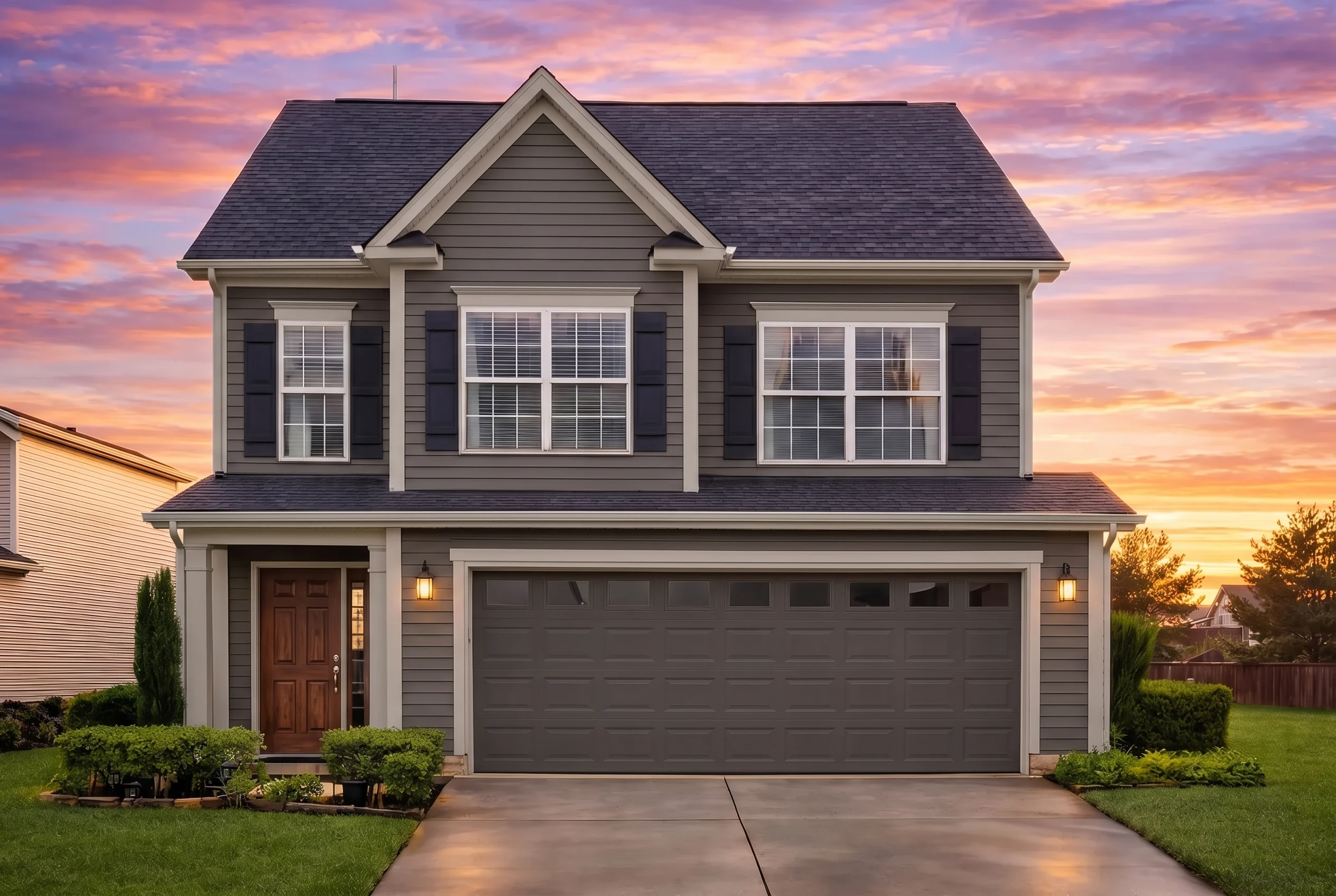 Plan  10-1625 – The Gemma |  Traditional Colonial – 3-Bed, 3-Bath, 7,981 SF - Warm Charcoal, AI-generated exterior concept