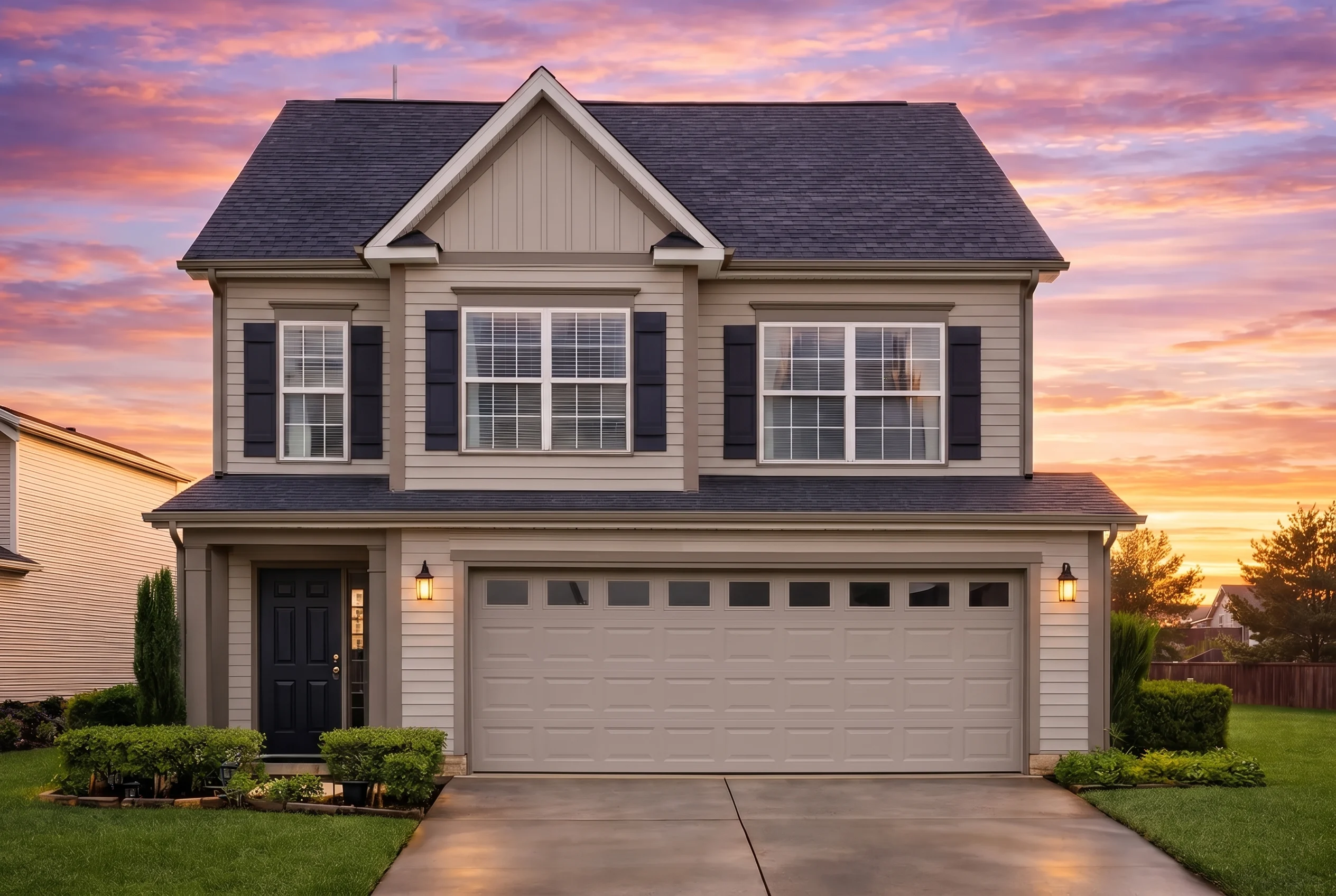 Plan  10-1625 – The Gemma |  Traditional Colonial – 3-Bed, 3-Bath, 7,981 SF - Mushroom Taupe, AI-generated exterior concept