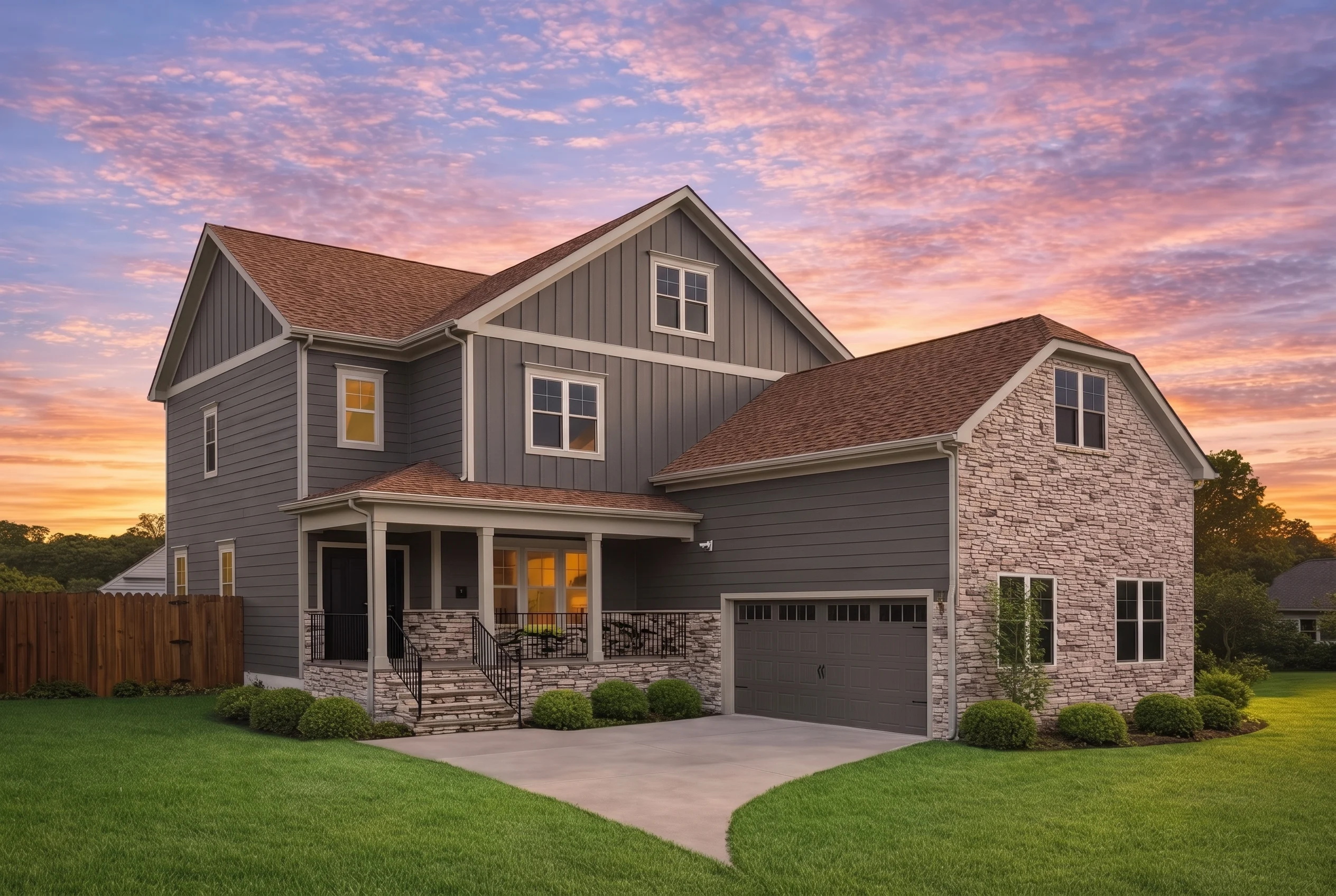 Plan  19-2376 – The Thomas Manor |  Traditional Colonial – 4-Bed, 3-Bath, 6,613 SF - Warm Charcoal, AI-generated exterior concept