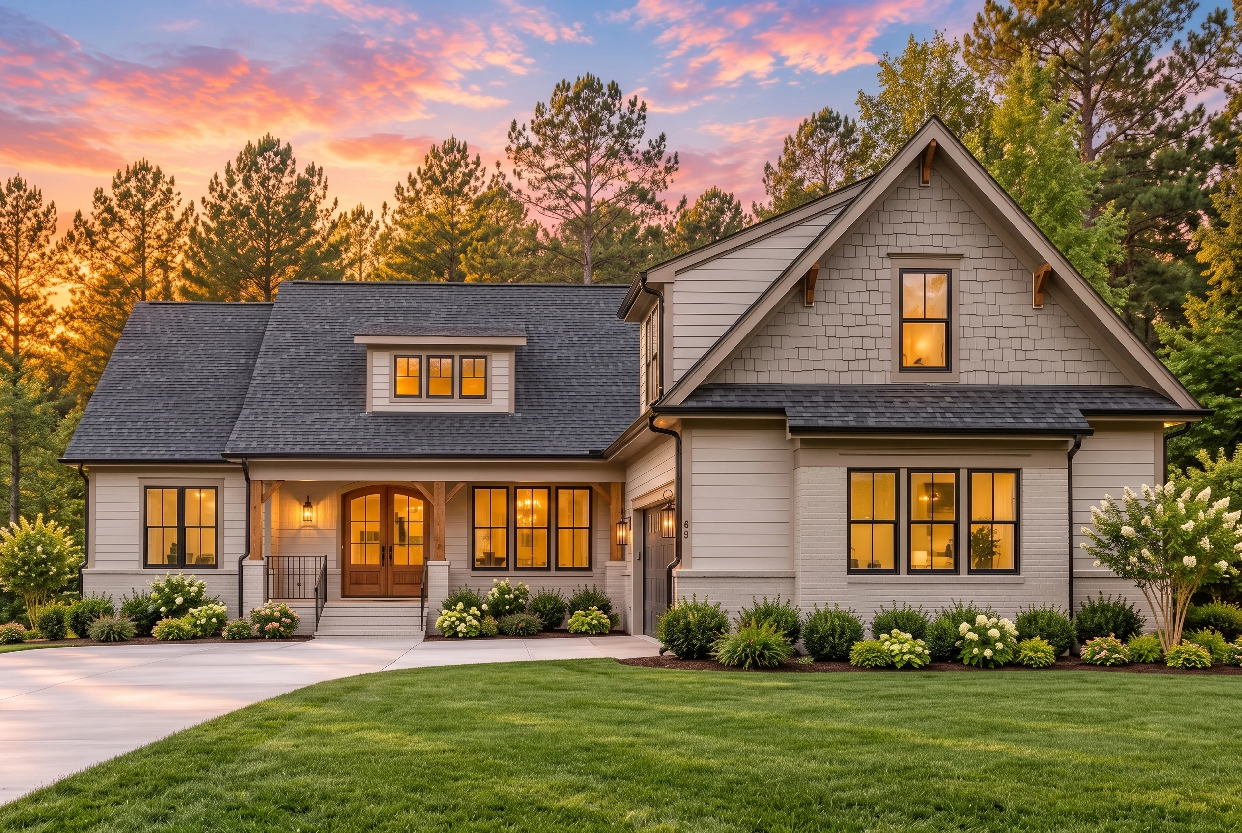 Plan  20-1685 – James Place | New  American – 4-Bed, 0.5-Bath, 1,181 SF - Mushroom Taupe, AI-generated exterior concept