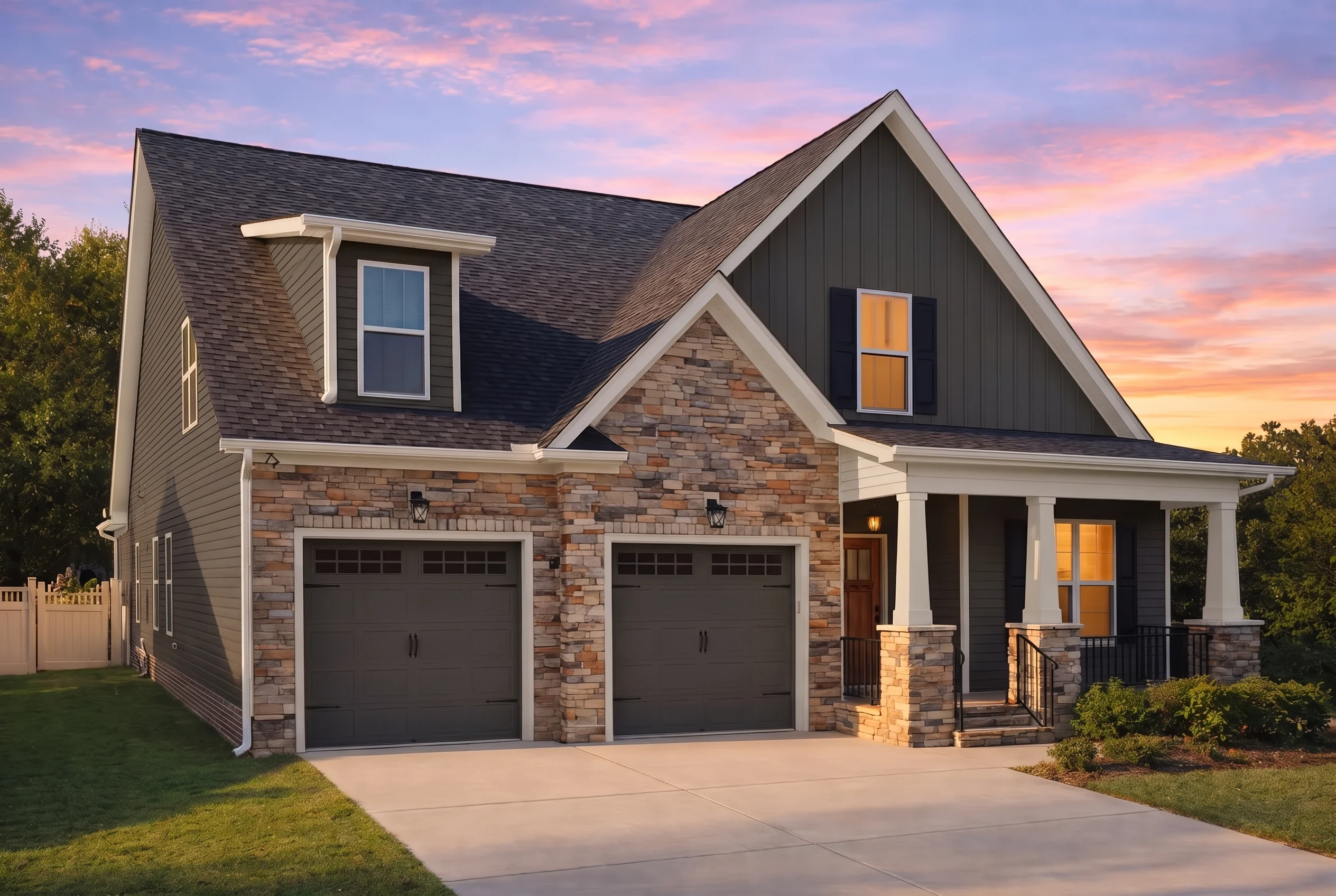 Plan  13-1171 – Pine Valley Cabin |  Craftsman – 2-Bed, 3-Bath, 1,940 SF - Warm Charcoal, AI-generated exterior concept