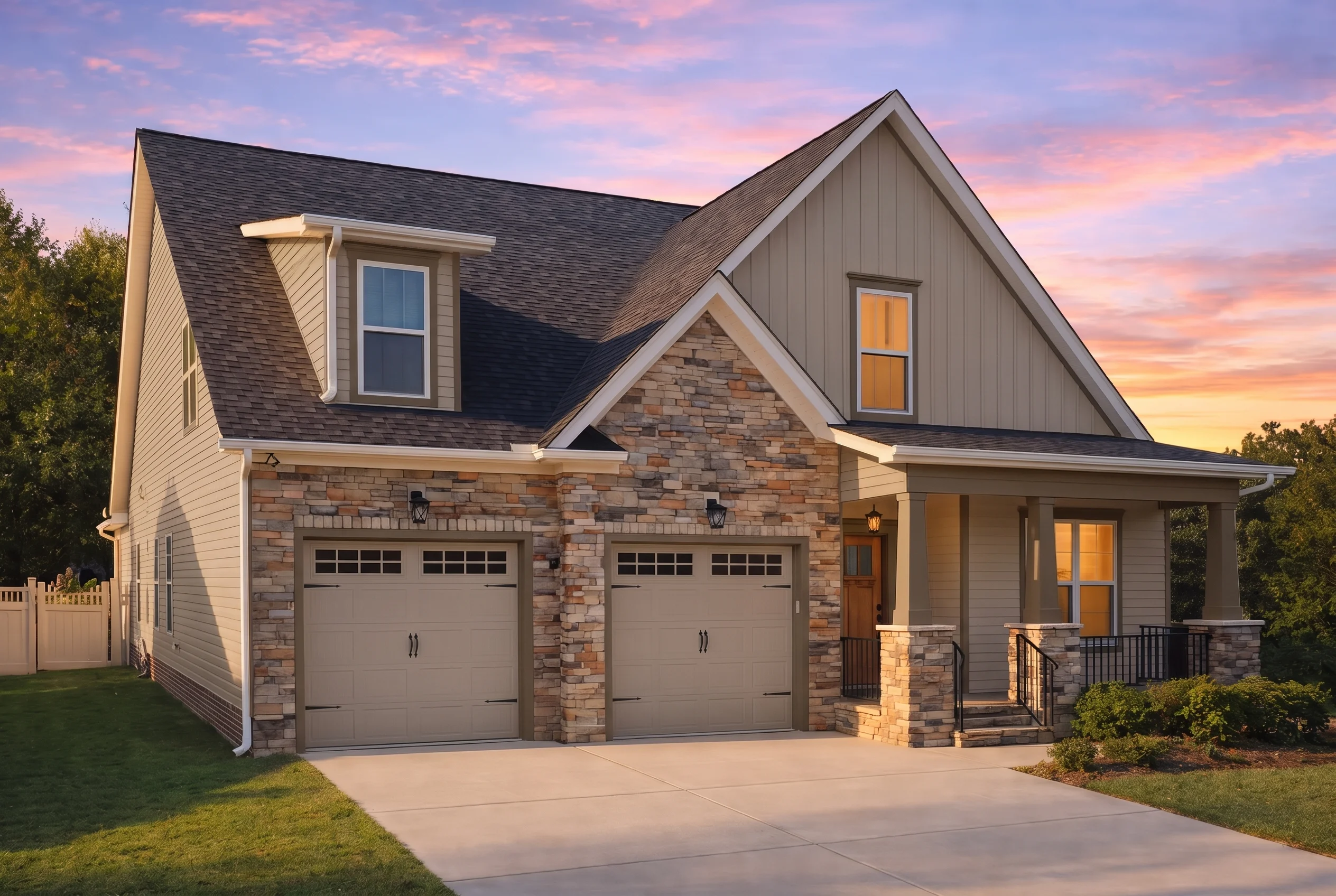 Plan  13-1171 – Pine Valley Cabin |  Craftsman – 2-Bed, 3-Bath, 1,940 SF - Mushroom Taupe, AI-generated exterior concept