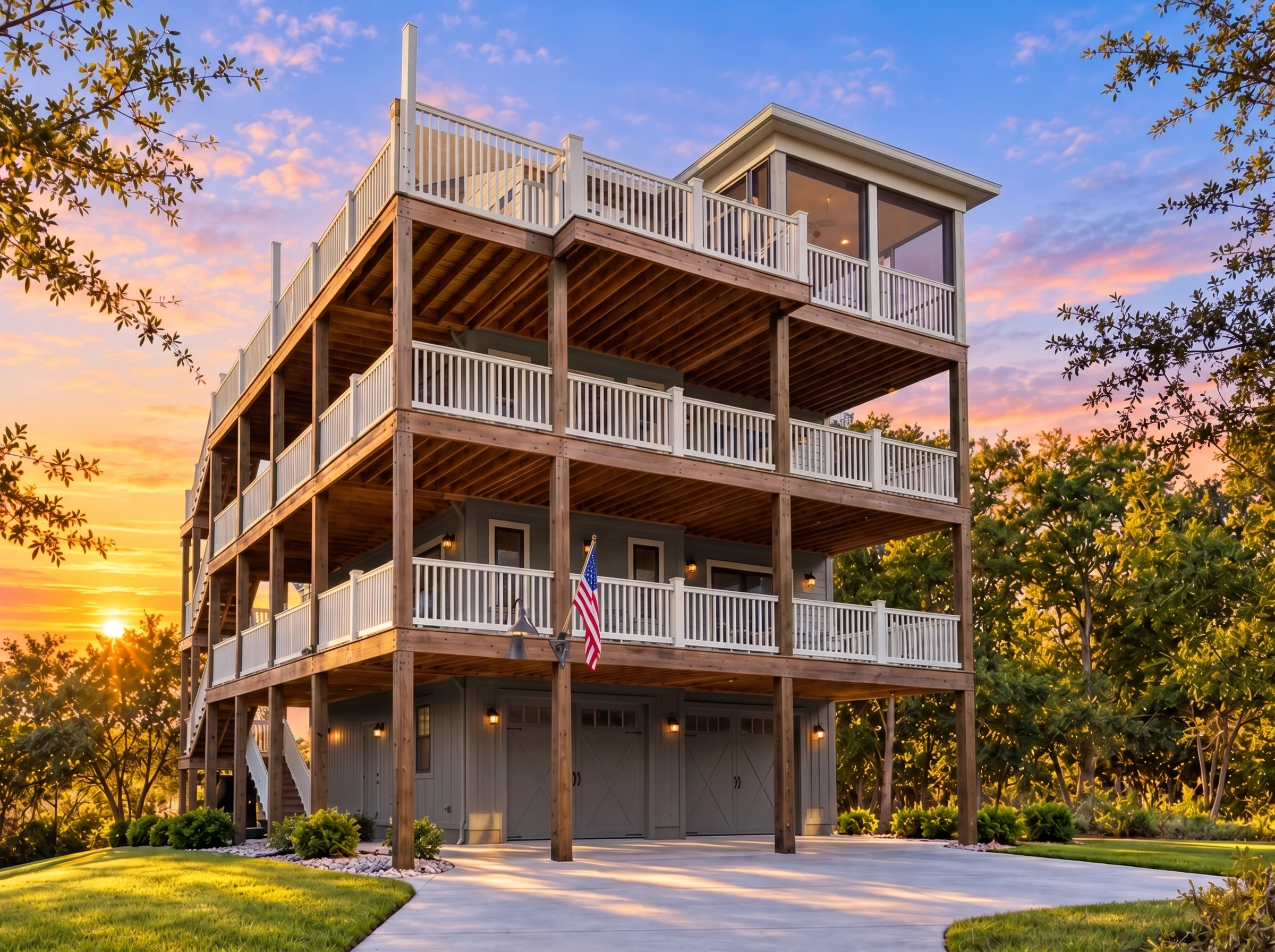 Plan  15-1094 – Juniper Hill Residence  | Coastal – 4-Bed, 4.5-Bath, 2,758 SF - Warm Charcoal, AI-generated exterior concept