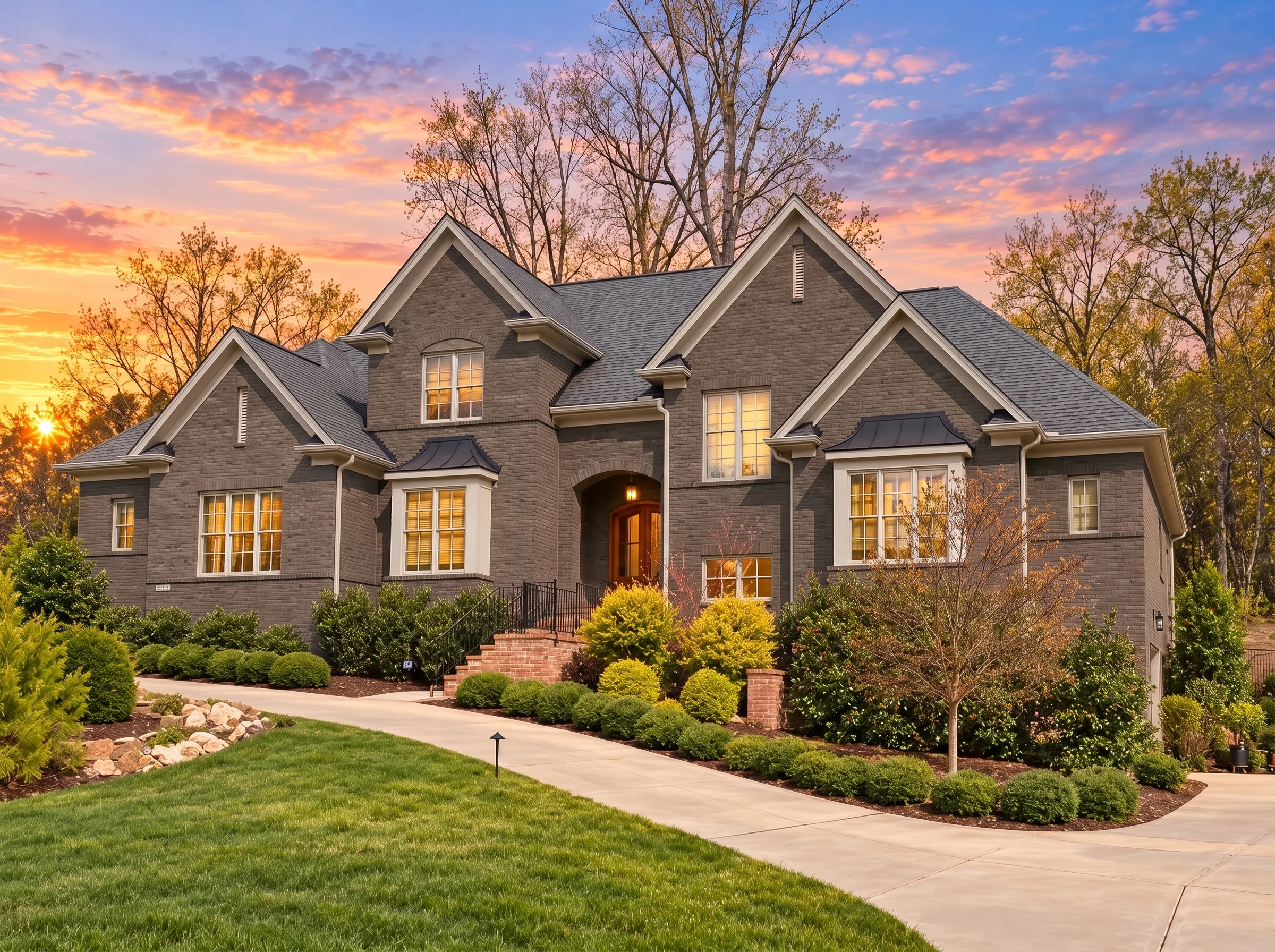 Plan  20-1362 – Reed Retreat | Traditional Colonial – 5-Bed, 5-Bath, 4,754 SF - Warm Charcoal, AI-generated exterior concept