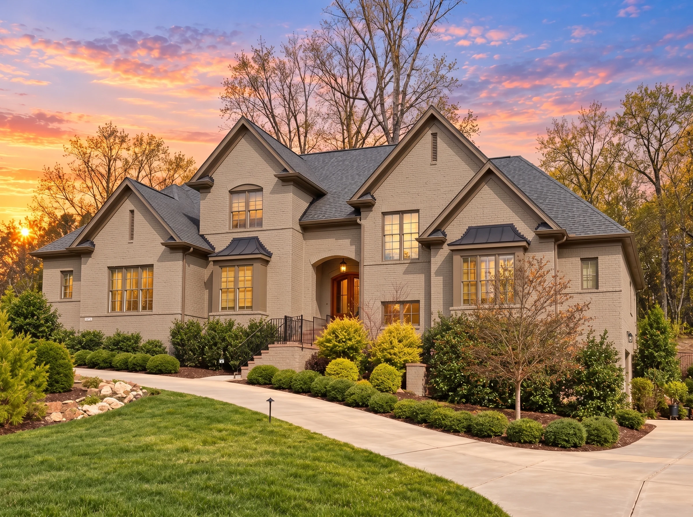 Plan  20-1362 – Reed Retreat | Traditional Colonial – 5-Bed, 5-Bath, 4,754 SF - Mushroom Taupe, AI-generated exterior concept