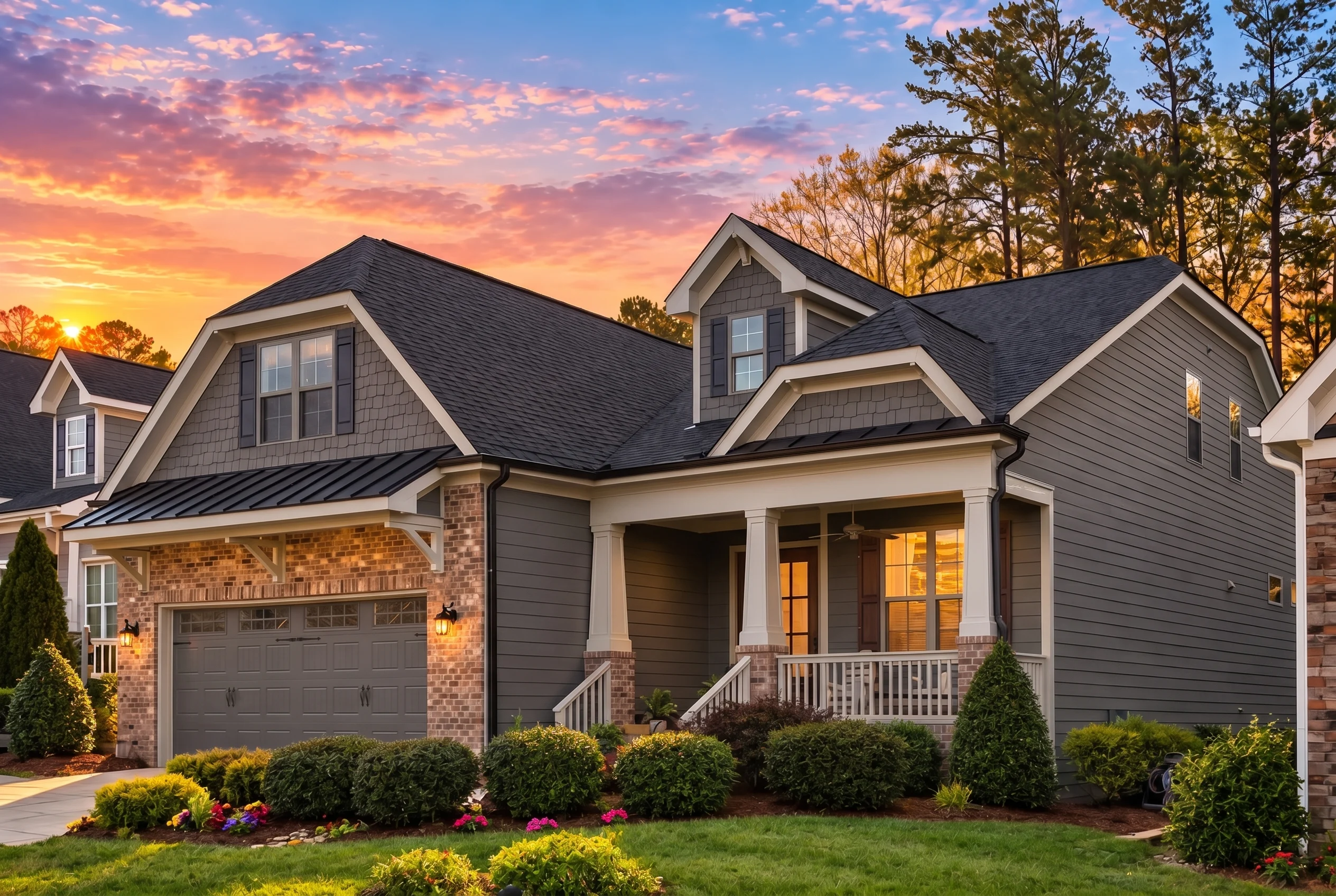 Plan  14-1067 – Willow Valley Homestead | Craftsman – 3-Bed, 2-Bath, 3,416 SF - Warm Charcoal, AI-generated exterior concept