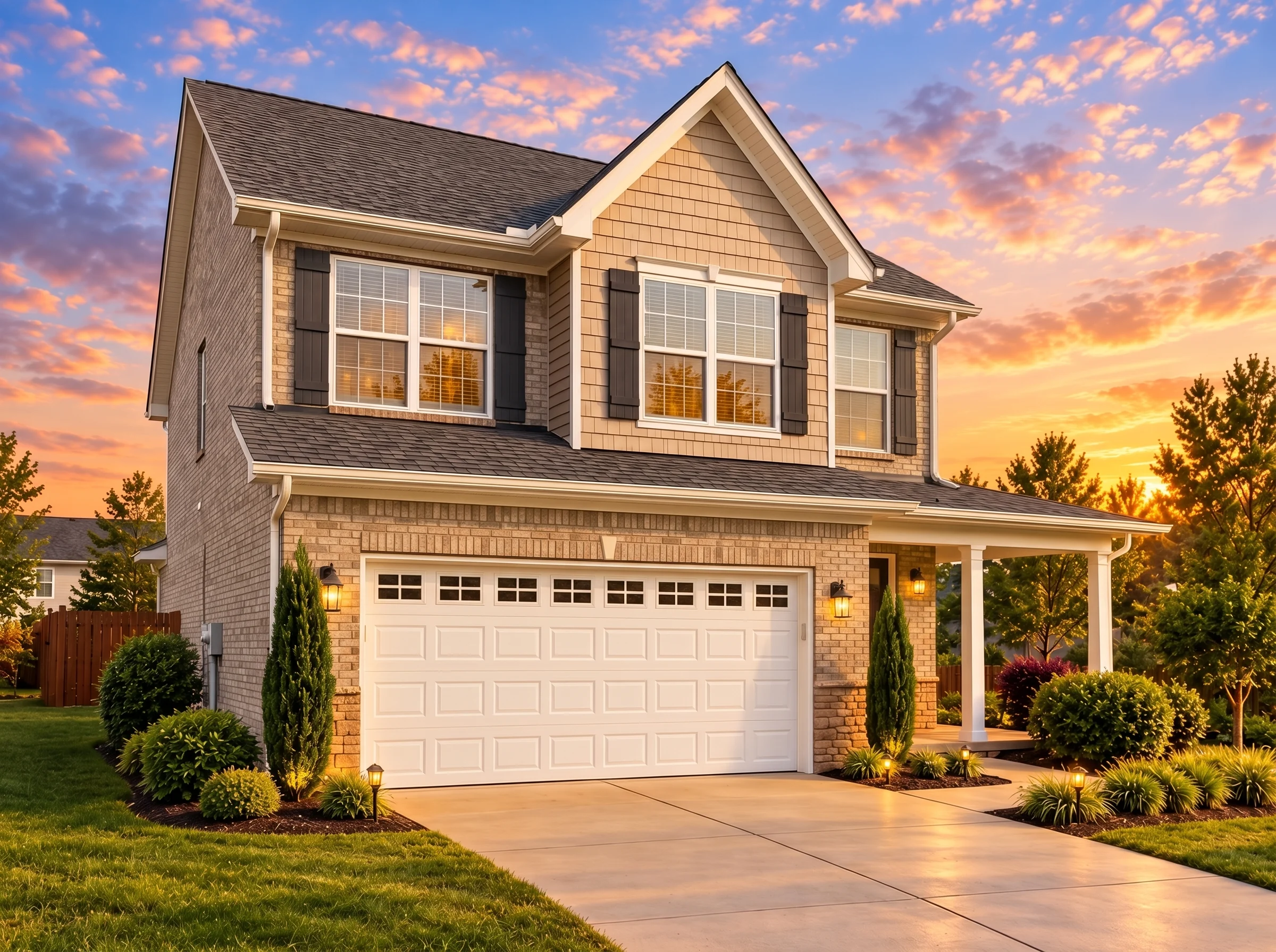 Plan  10-1510 – Whiteside Farm |  Traditional Colonial – 4-Bed, 2.5-Bath, 2,300 SF - Natural Brick, AI-generated exterior concept