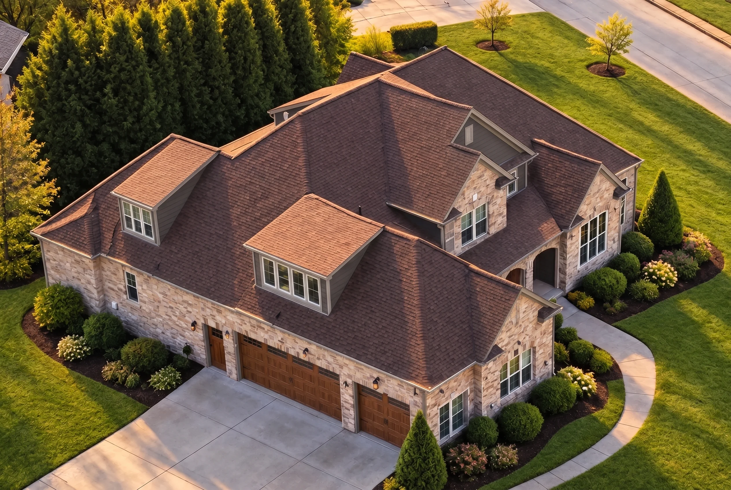 Plan  14-1362 – Linden Cove Cabin |  French Country – 4-Bed, 3.5-Bath, 4,740 SF - Warm Charcoal, AI-generated exterior concept