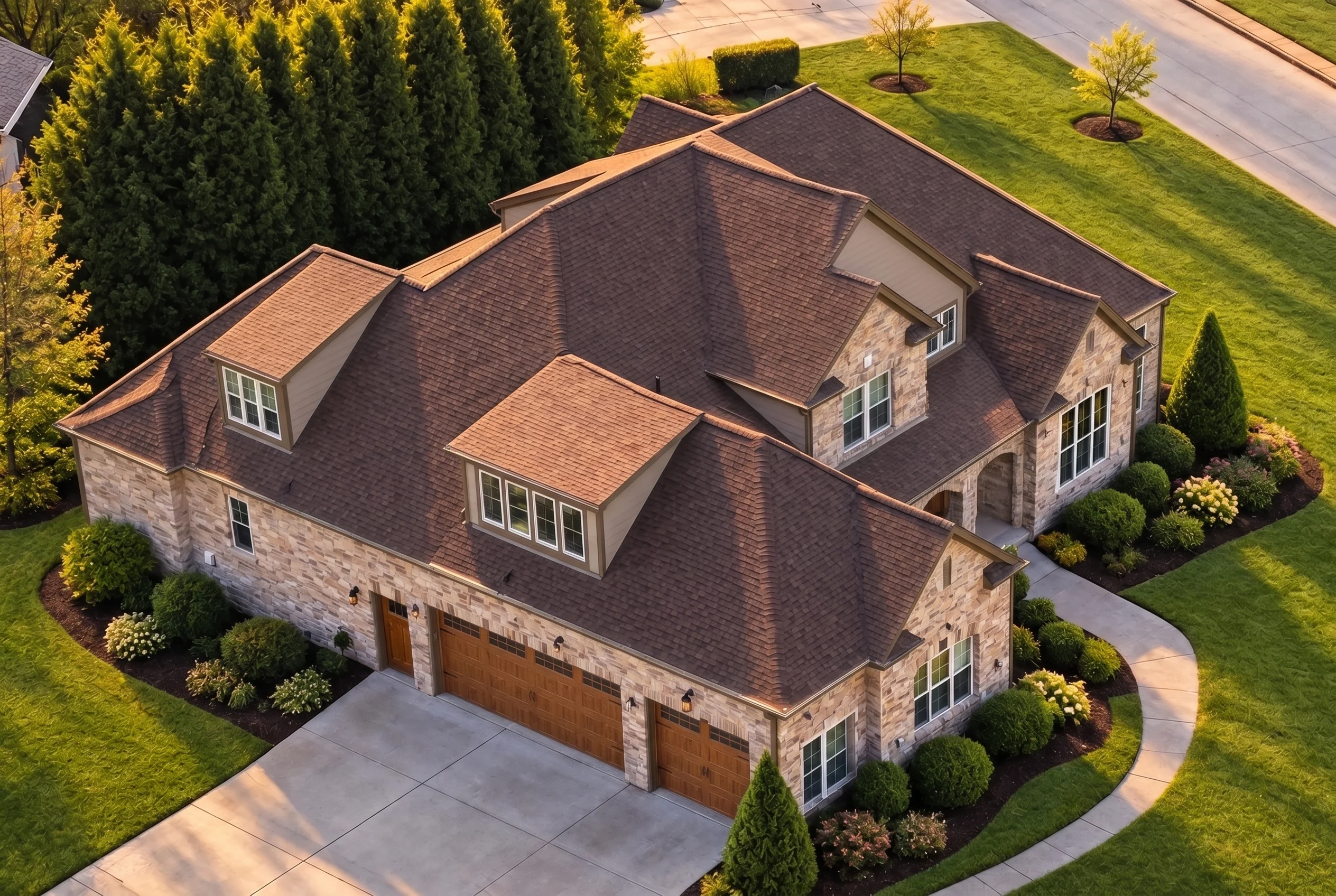 Plan  14-1362 – Linden Cove Cabin |  French Country – 4-Bed, 3.5-Bath, 4,740 SF - Mushroom Taupe, AI-generated exterior concept