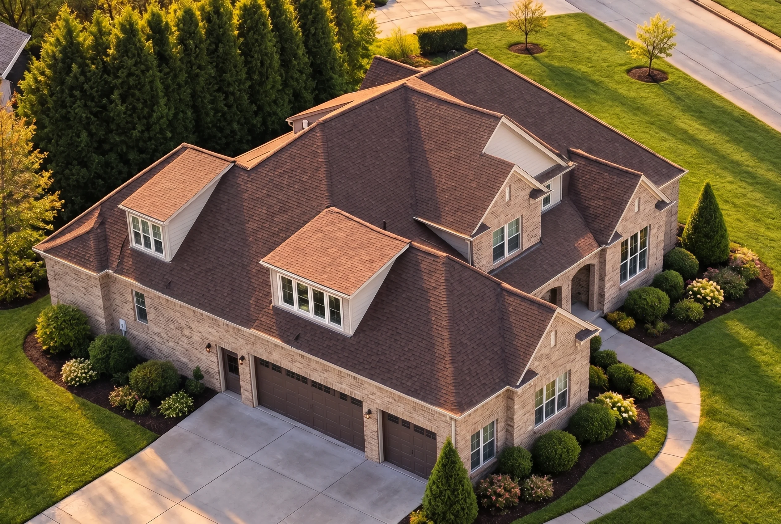 Plan  14-1362 – Linden Cove Cabin |  French Country – 4-Bed, 3.5-Bath, 4,740 SF - Natural Brick, AI-generated exterior concept