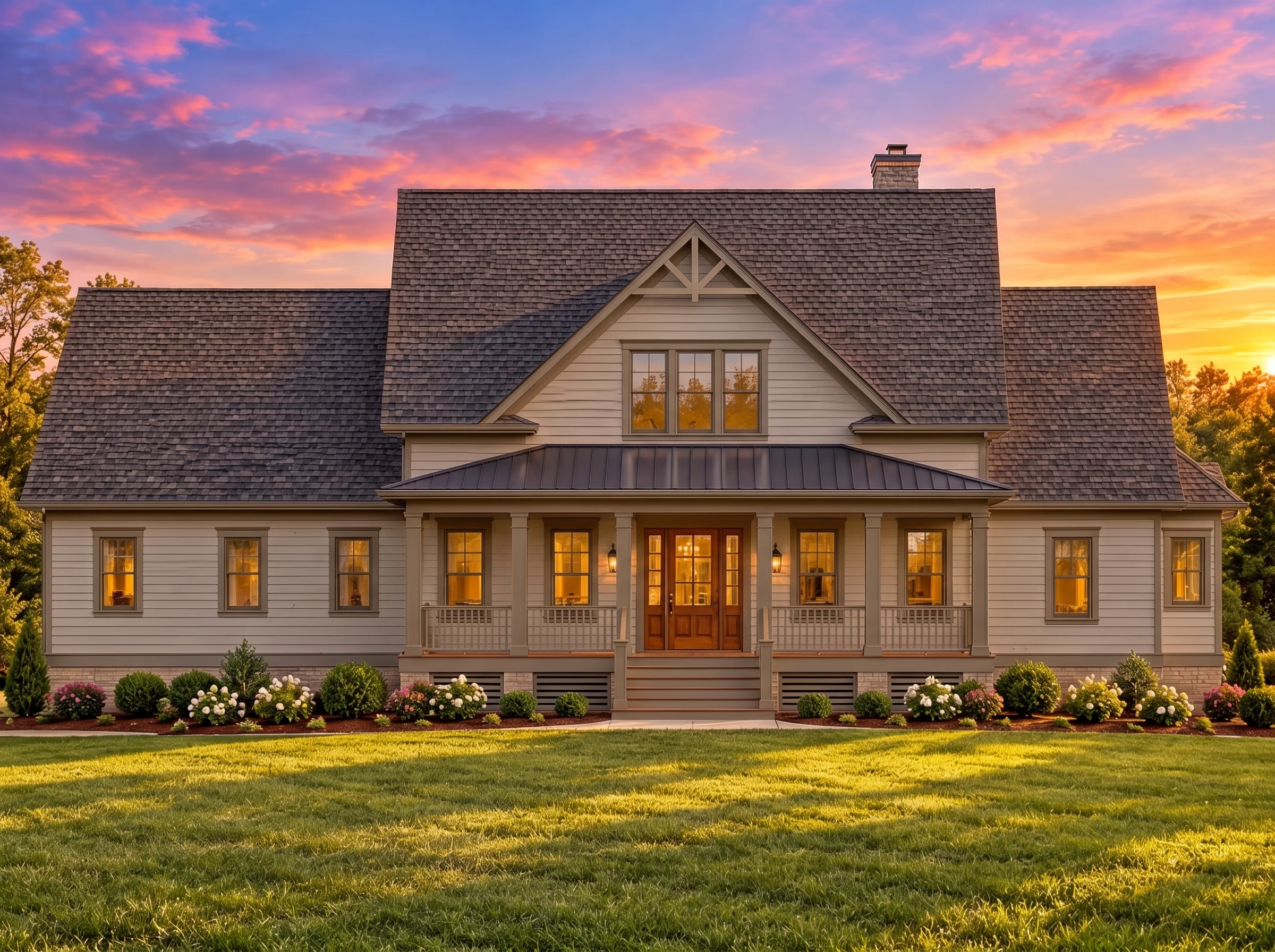 Plan  17-1397 – Walker Ridge | Cape  Cod – 4-Bed, 3.5-Bath, 3,847 SF - Mushroom Taupe, AI-generated exterior concept