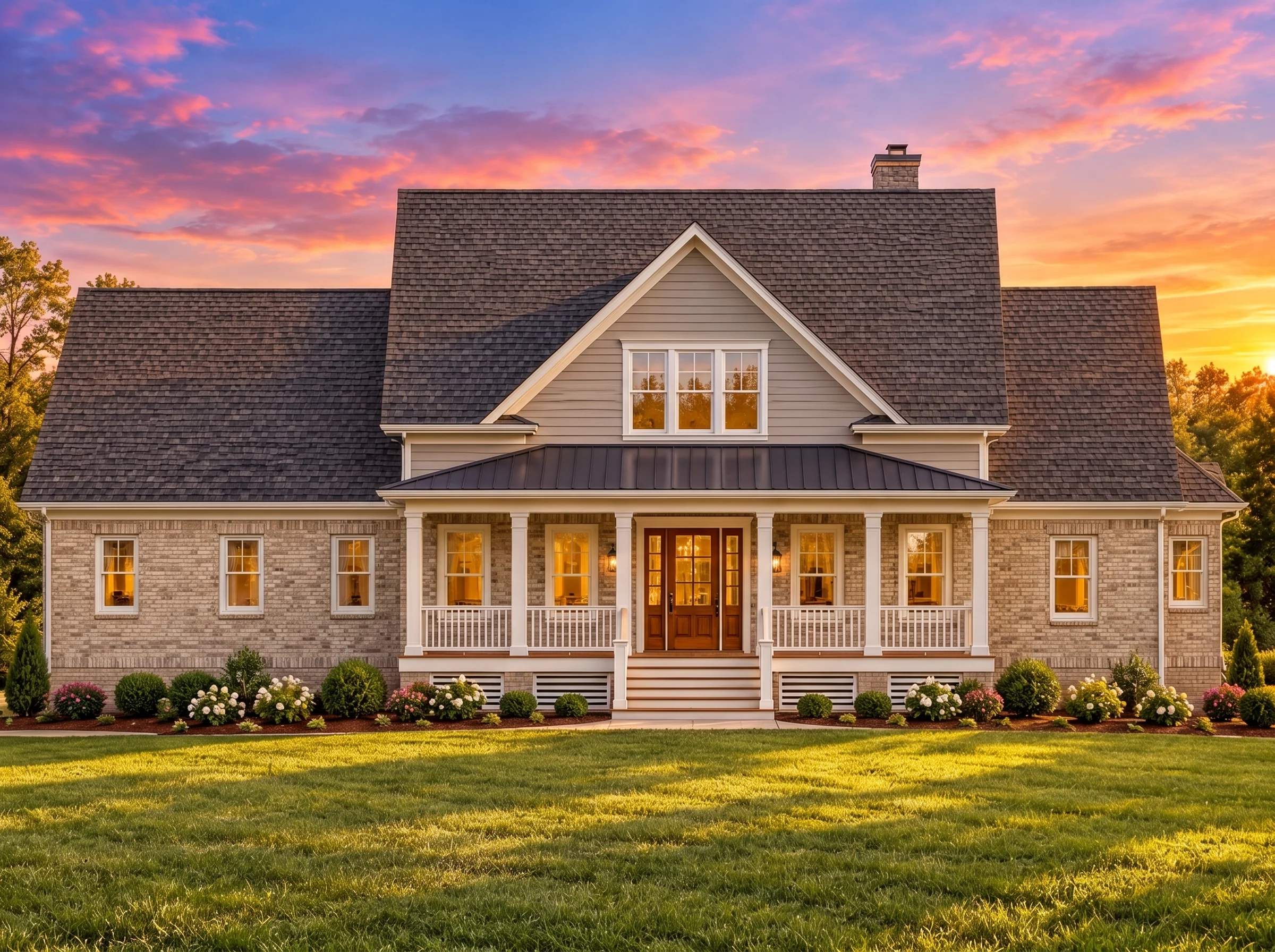 Plan  17-1397 – Walker Ridge | Cape  Cod – 4-Bed, 3.5-Bath, 3,847 SF - Natural Brick, AI-generated exterior concept