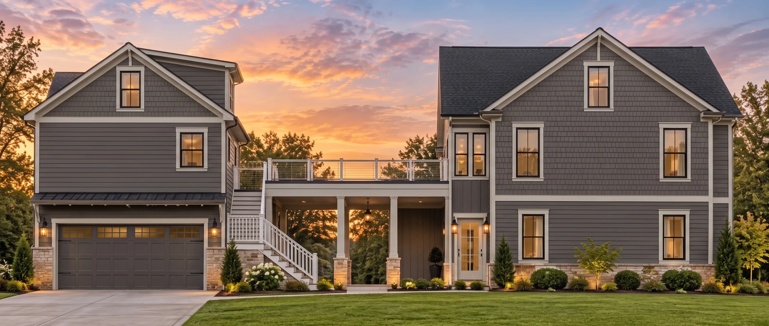 Plan  14-1763 – Alder Springs Manor  | Coastal Farmhouse – 3-Bed, 3.5-Bath, 2,214 SF - Warm Charcoal, AI-generated exterior concept