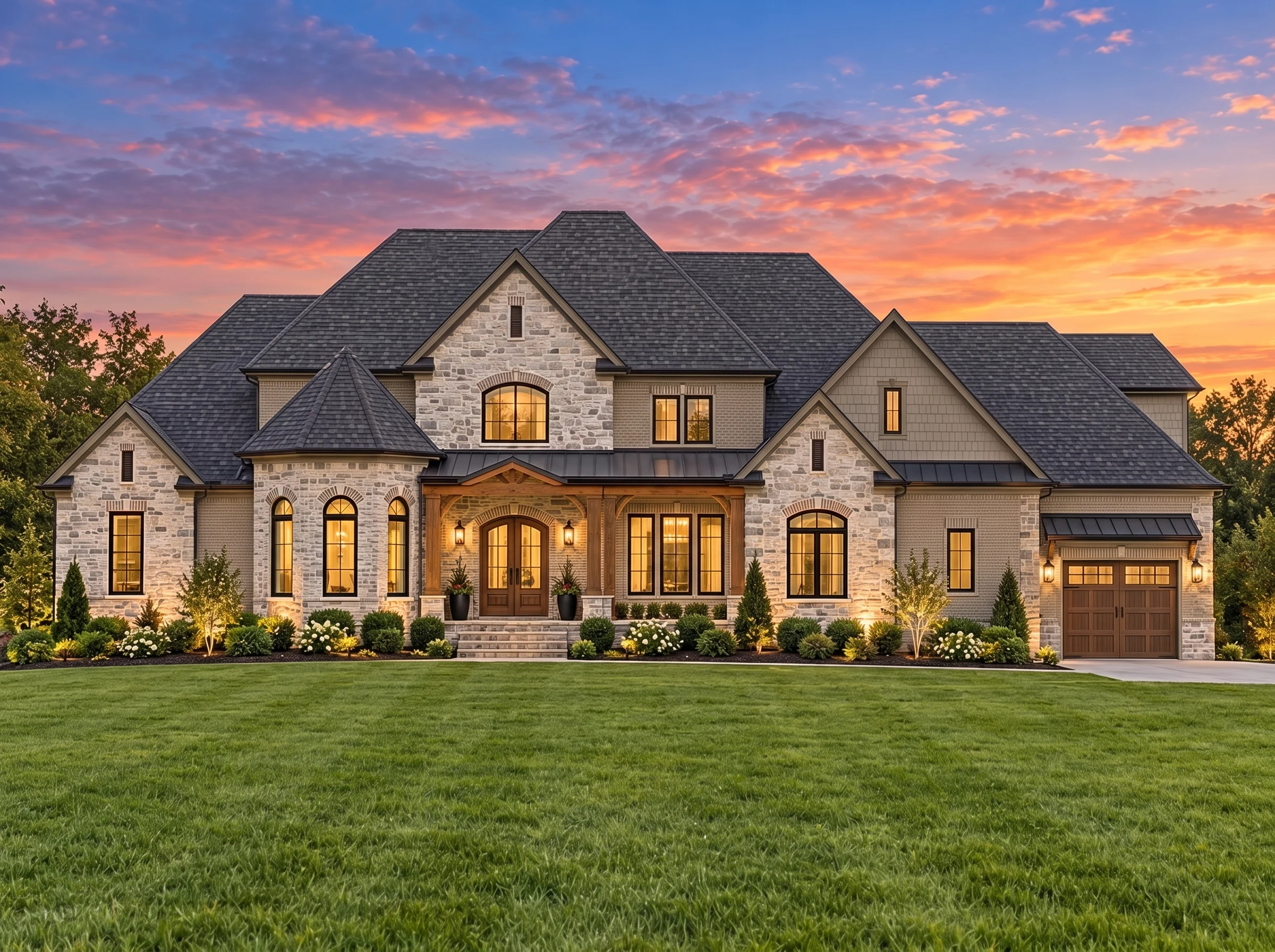 Plan  17-1846 – Stewart Walk | New  American – 4-Bed, 5-Bath, 7,152 SF - Mushroom Taupe, AI-generated exterior concept
